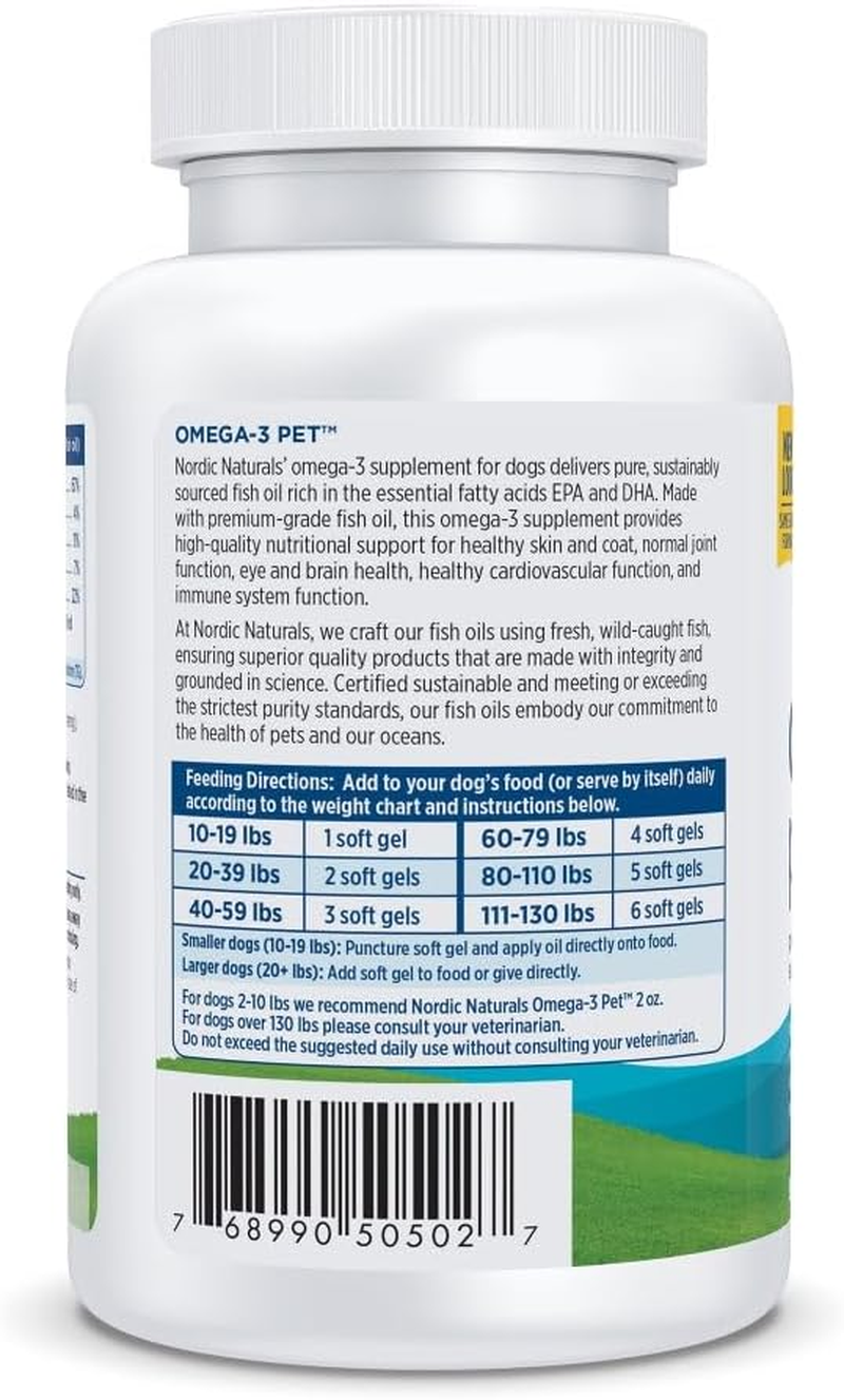 Nordic Naturals Omega-3 Pet, Unflavored - 90 Soft Gels - 330 Mg Omega-3 per Soft Gel - Fish Oil for Dogs with EPA & DHA - Promotes Heart, Skin, Coat, & Immune Health image number 4