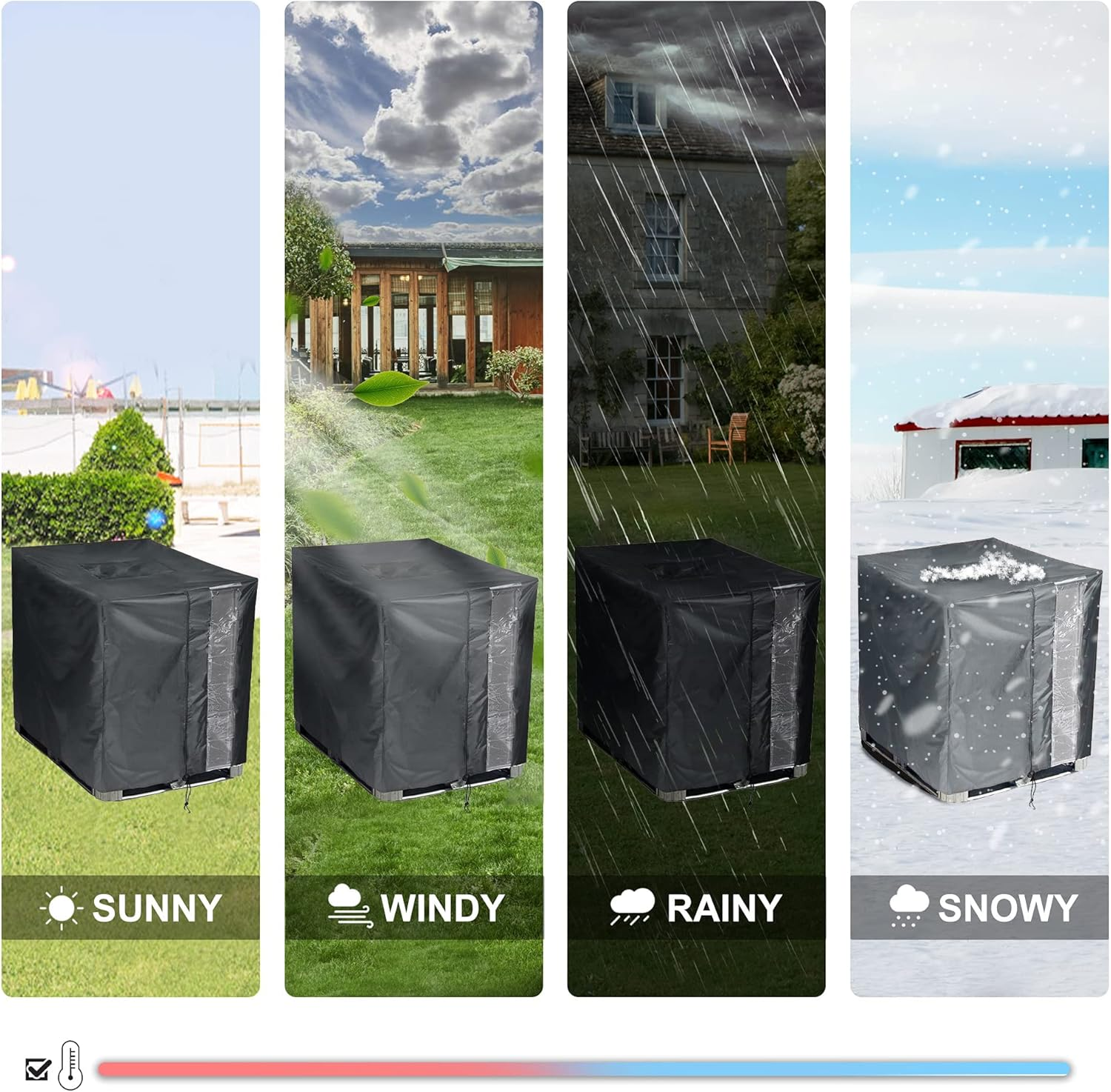 IBC Tote Protective Cover - 600D Heavy Duty, Waterproof, Anti-Dust, Sun Protective for 275 Gallon Water Tank - 2 Pack image number 7