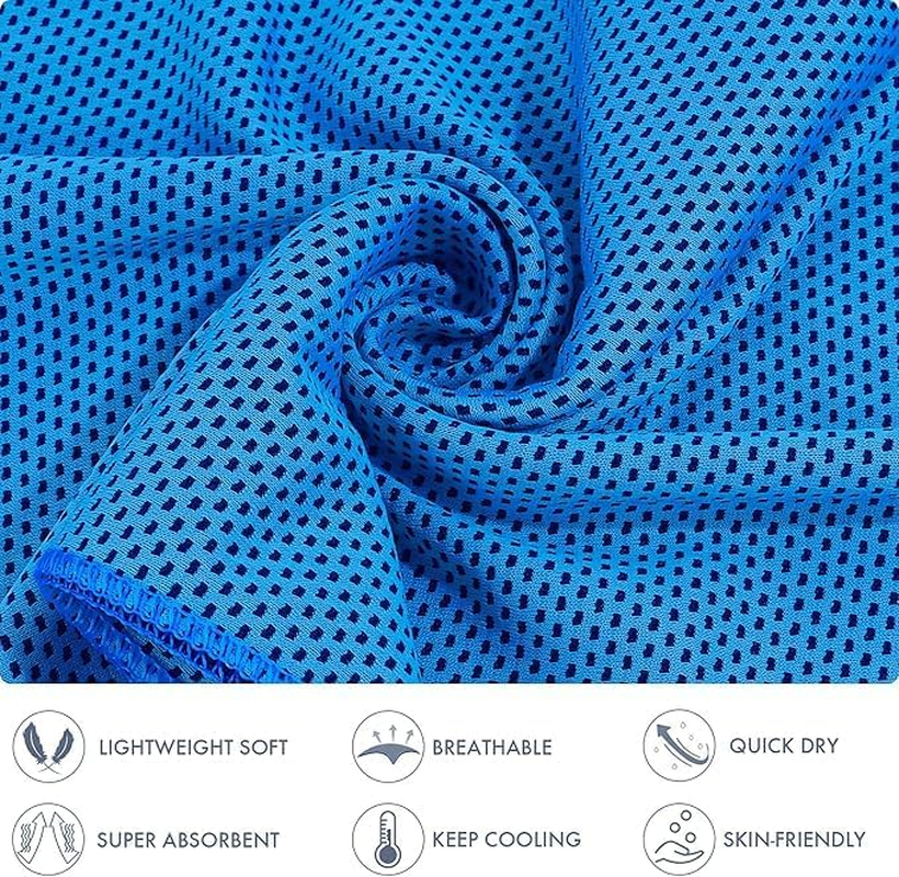4 Pack Cooling Towels (40"X12"), Cooling Towels for Neck and Face, Gym Towel for Working Out, Soft Breathable Microfiber Ice Towel for Yoga Sport Running Golf image number 3