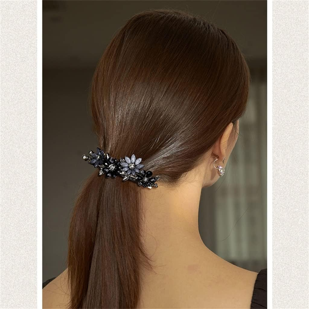 Crystal Hair Accessories,Clips Hairpins,Clip Plate,Hairpin Spring Clip Hairpin Rhinestone Ponytail Headgear Large Clip Hair Accessories (Color : A, Size : 9 * 3.2Cm) image number 6