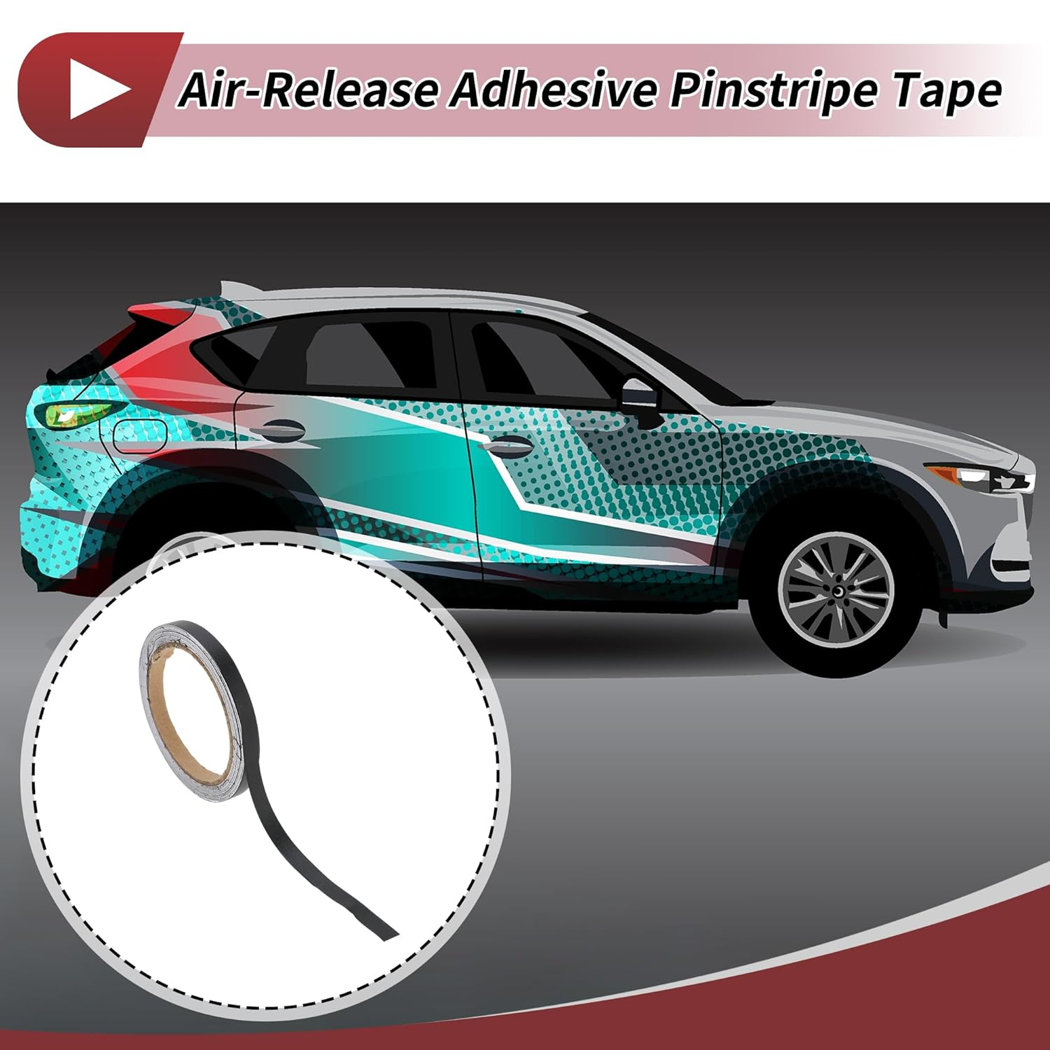 X AUTOHAUX Pinstripe Tape 15Mmx10M Car Stripes Pinstripe Decals for Car Motorcycle and Boat Racing Stripes DIY Stickers Matte Black 1 Pc