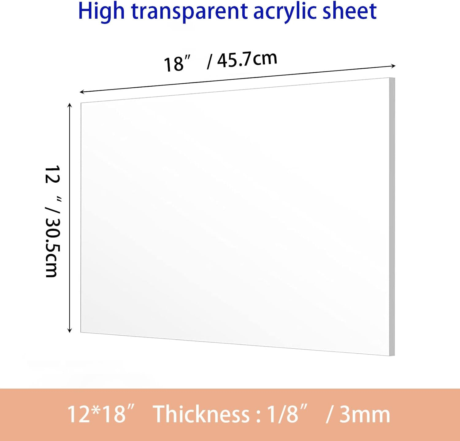 (2 Pack) 1/8"(3Mm) Thick Clear Acrylic Sheet - 12" X 18" Pre-Cut Plexiglass Sheets for Signs, Display Cases, Sneeze Guard and More - Cut with Engraver, Power Saw or Hand Tools image number 5