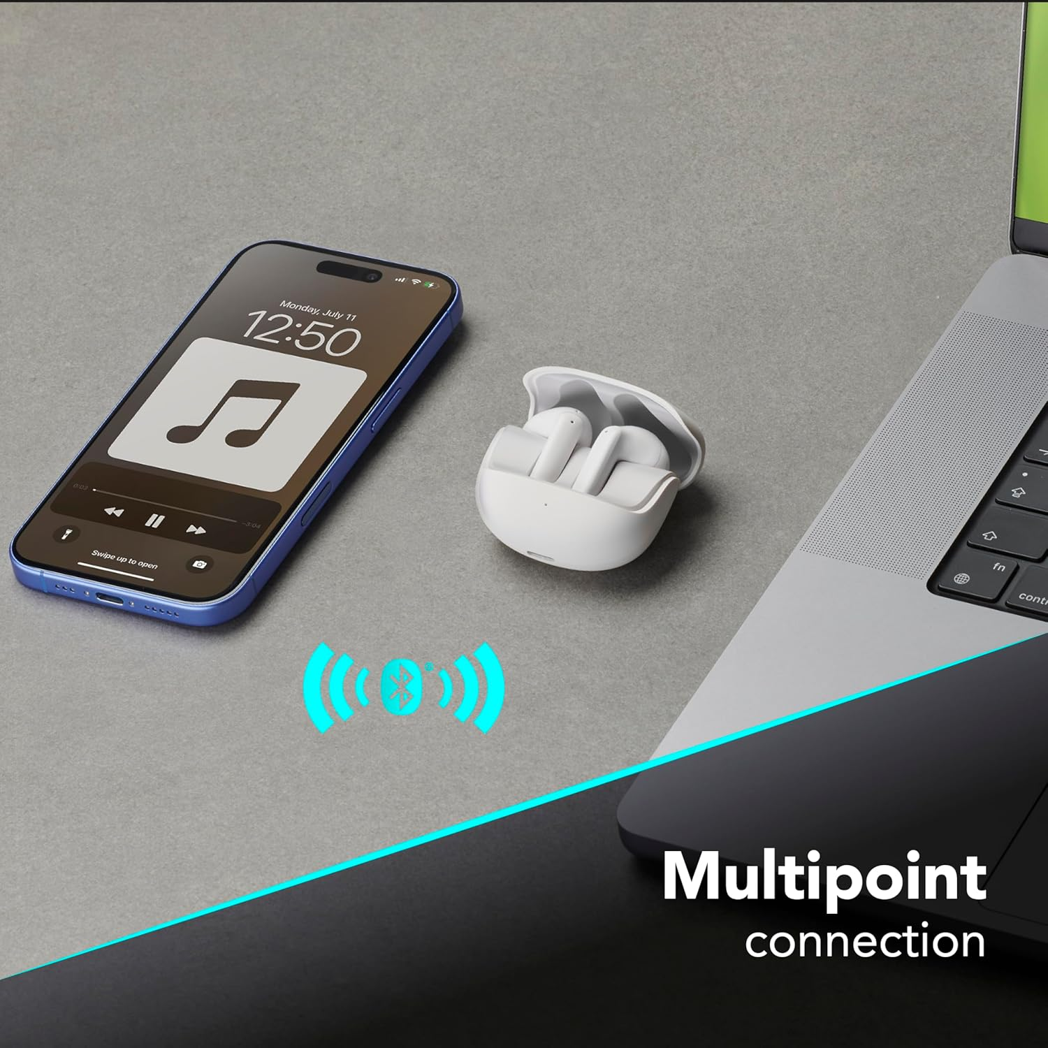 Cellularline Call Purely Bluetooth Headphones with ENC, 4 Microphones, ENC Ambient Noise Cancellation, 32 Hours Battery Life, Multipoint Connection, Easy Pick Design image number 3