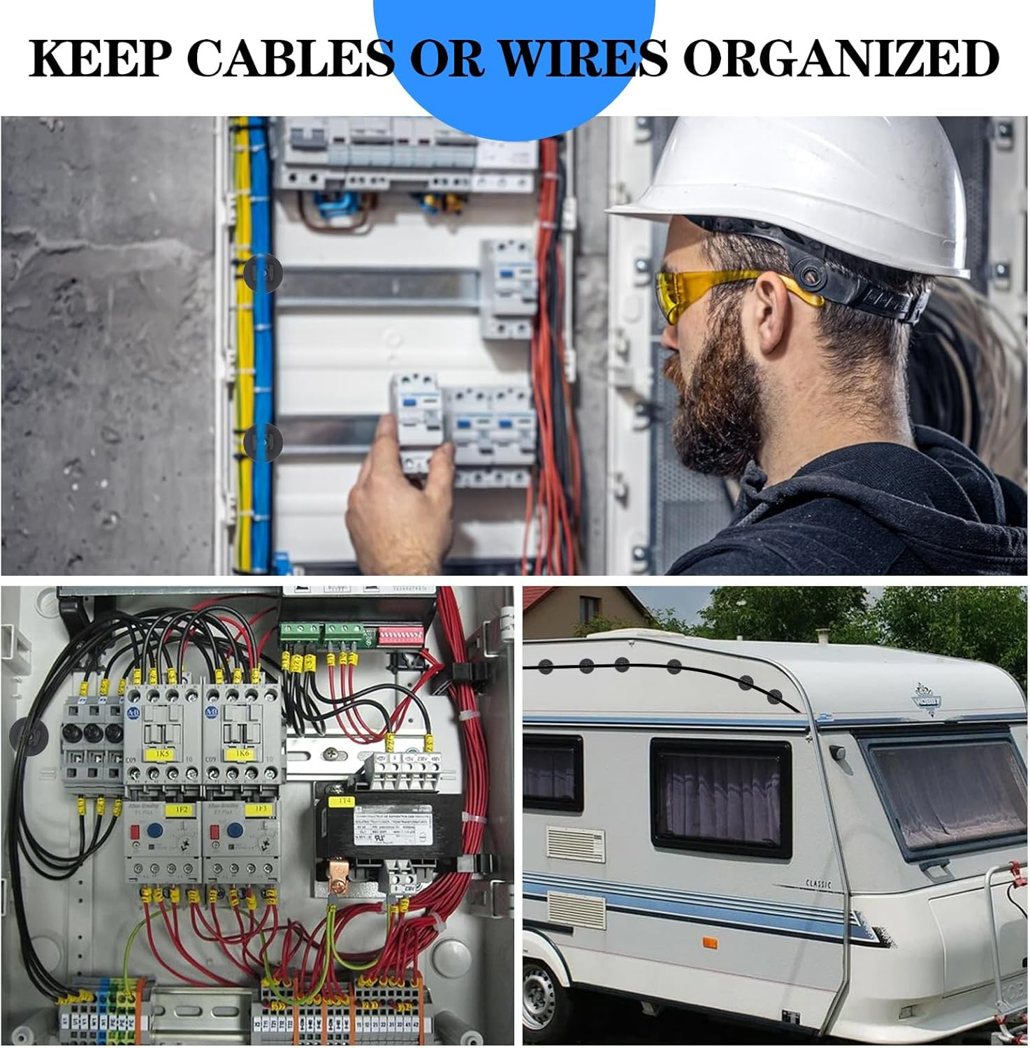 15 Pcs Magnetic Cable Clips Zip Tie Mount Base Black Magnetic Wire Holder Multipurpose Cable Ties Mount Wire Clips Management Base Electrical Cable Ties Supplies for Cable Wire image number 2