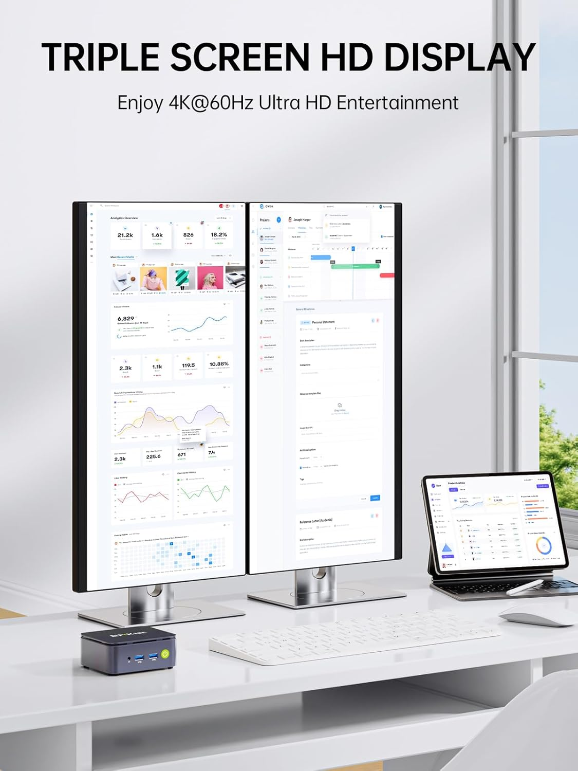 Gmktec Mini PC Ryzen 5 3500U (Beats N150) 16GB DDR4 256GB Nvme SSD 2.5Gbe NIC LAN Office Home Desktop Computers, HTPC Proxmox, HDMI 2.1, USB-C, DP Triple 4K Display Nucbox G10 image number 3