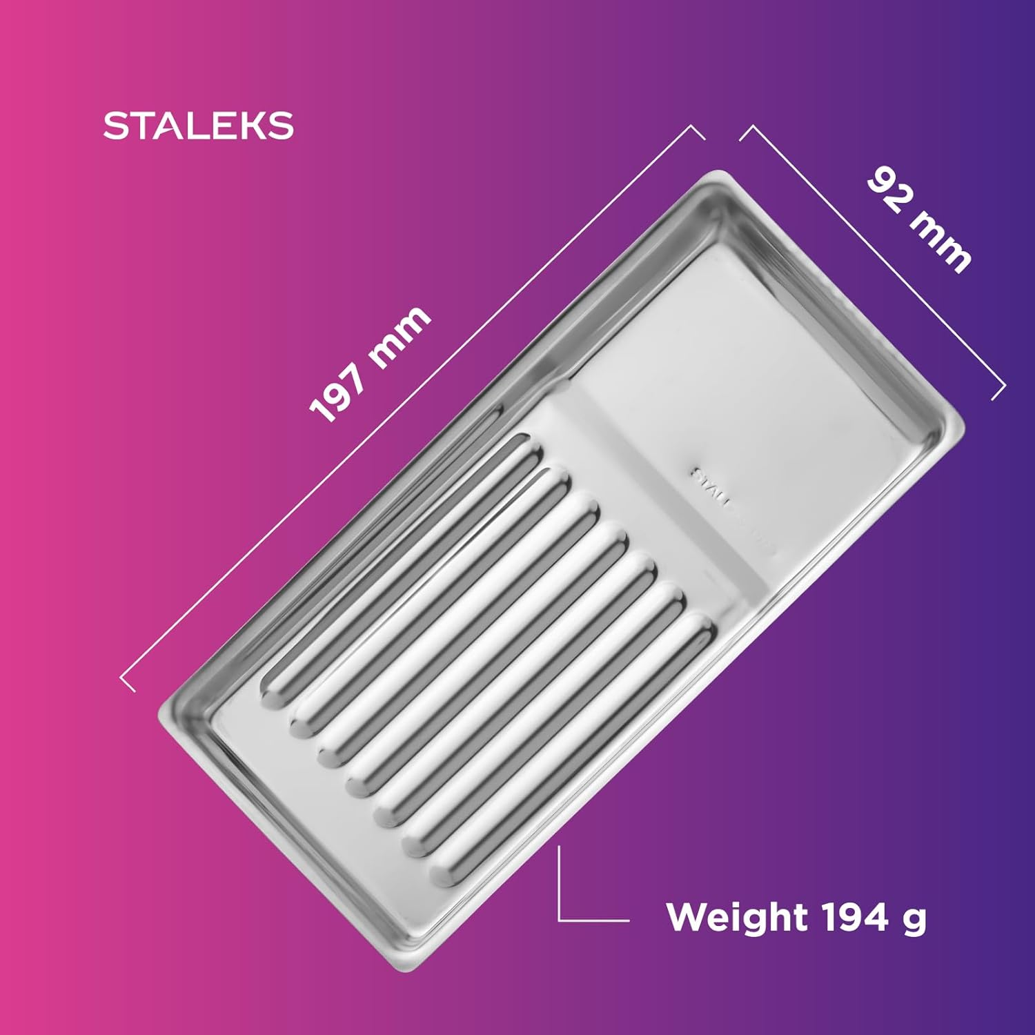 STALEKS PRO Expert 10 Type 1 Stainless Steel Instrument Tray 195X90X19 LE-10/1 image number 1