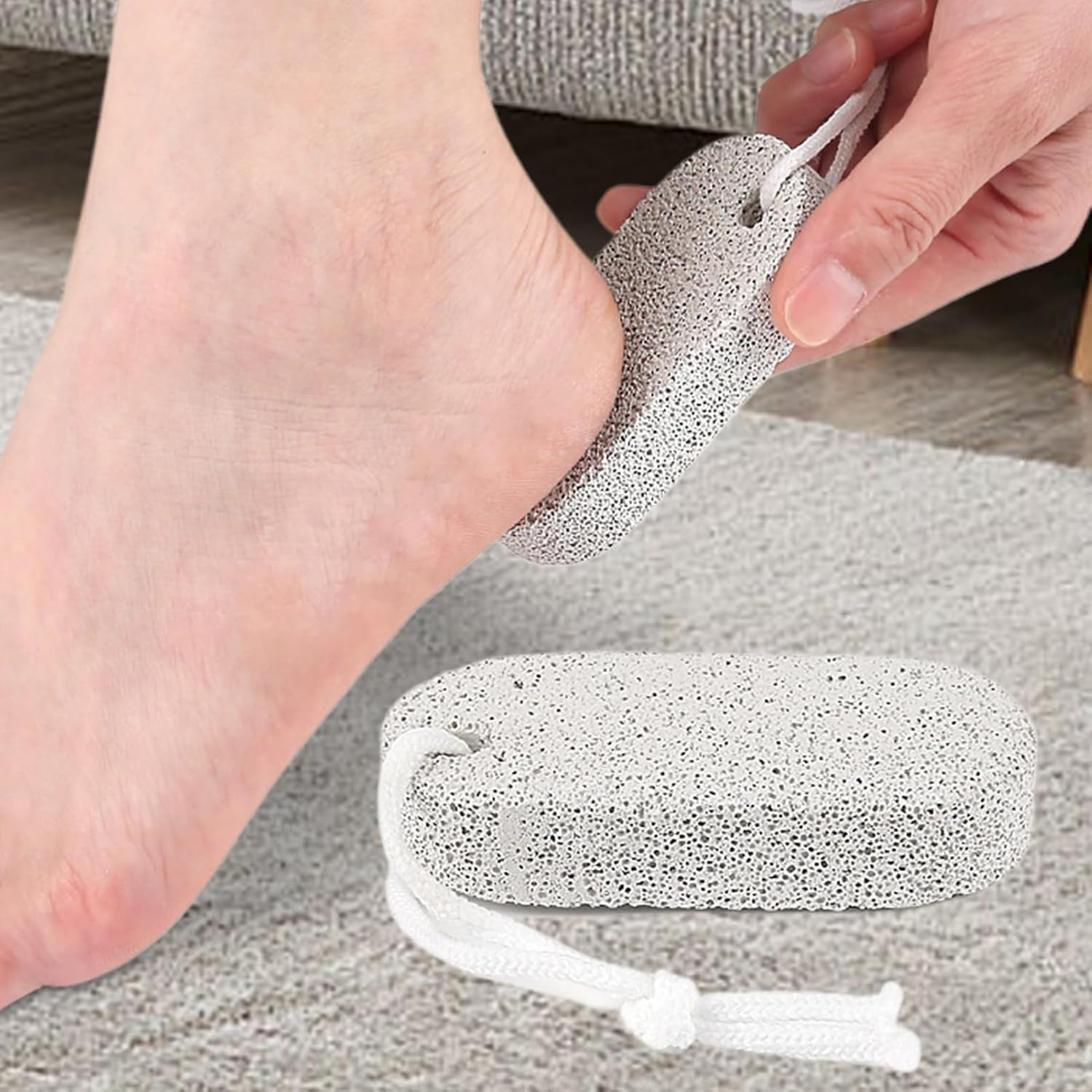 Qkbuza Foot Pumice, Feet Heels and Palm Scrubber, Softener Natural Sturdy Professional Pumice for Adults Palm Elbows Heels Hands Women Body Men image number 3