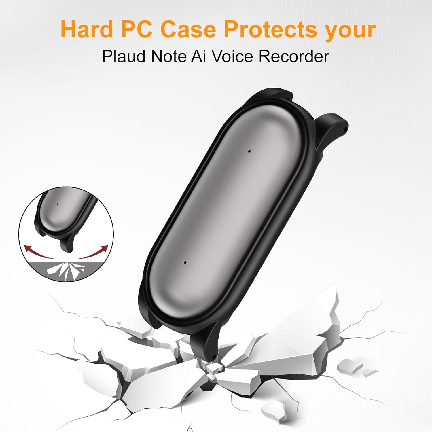 Adjustable Braided Wristband Compatible with Plaud Notepin AI Voice Recorder,Breathable Soft Wearable Strap with Magnetic Buckle and PC Case,Comfort Lightweight Band,Note Ai Voice Recorder Accessories