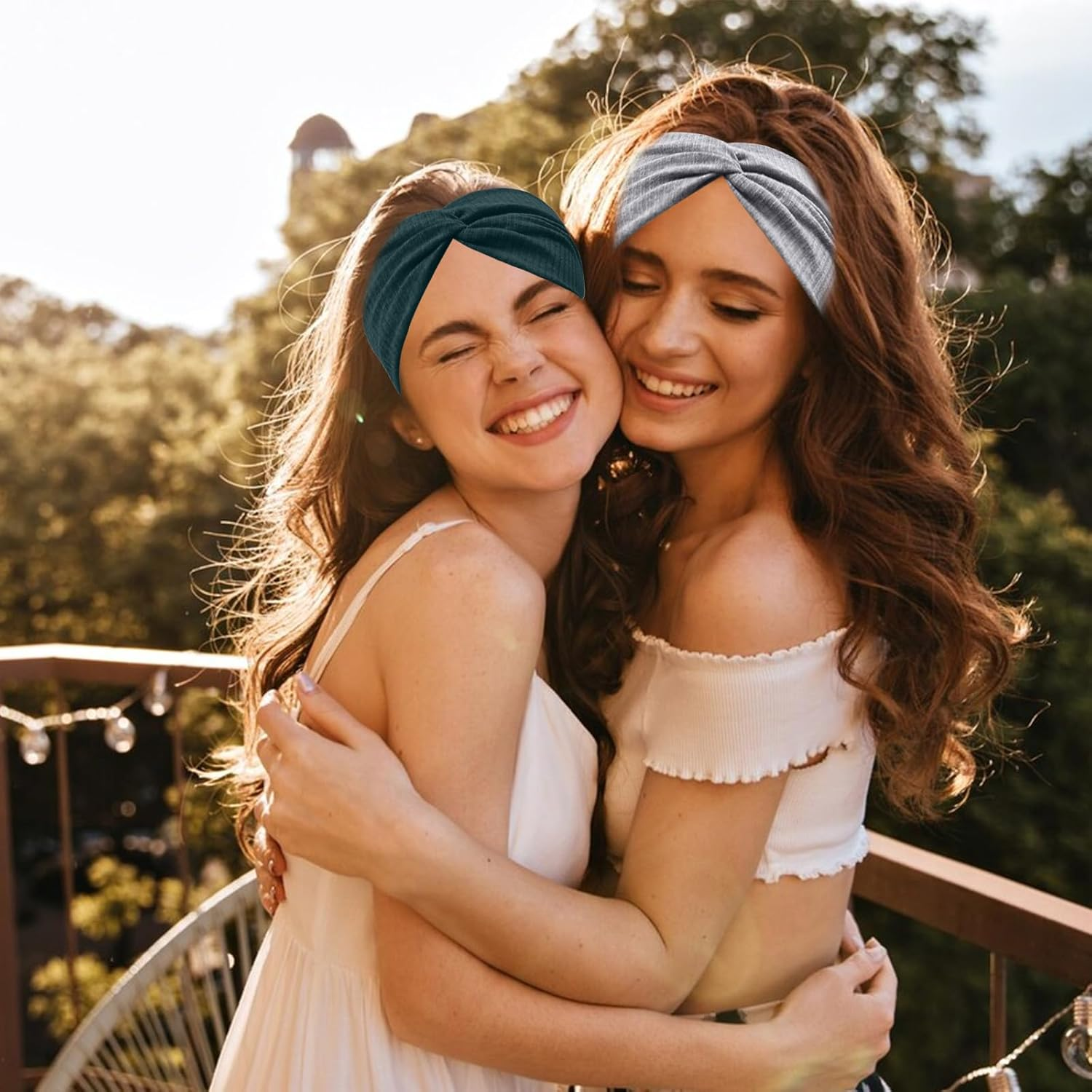 VEGCOO 8Pcs Wide Headbands for Women Large Turban Headband Soft Non Slip Boho Fashion Knotted Hair Bands Hair Accessories for Women image number 2