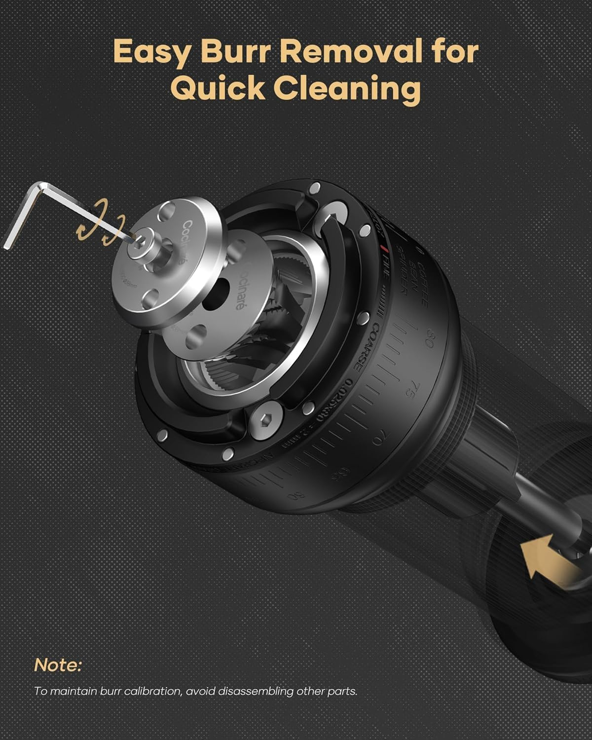 Cocinare Essence GO B38 Ultra Manual Coffee Grinder &ndash; Ghostedge Ultra Burr & 80 Grind Settings, Perfect for Pour-Over, Espresso & Cold Brew (Black) image number 6