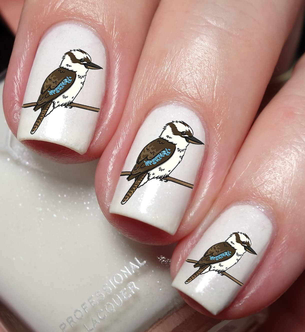 Cute Kookaburra Bird Nail Art Decal Sticker image number 4