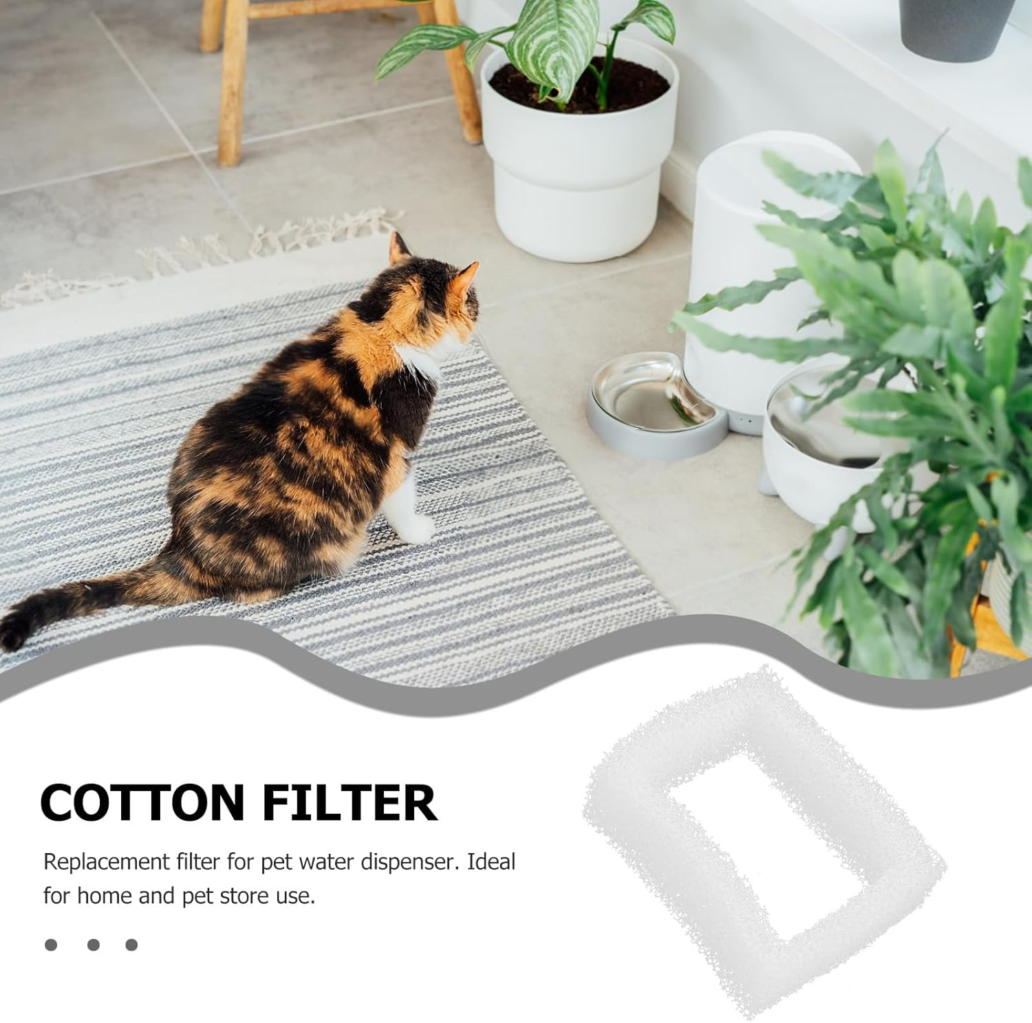 Ipetboom Pack of 12 Accessories for Water Dispenser Cat Water Filter Replacement Foam Filter for Cat Fountain Filter for Cat Drinking Fountain Stainless Steel Cat Pet Sponge Trolley White image number 1