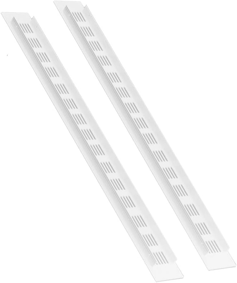 2 Pcs Black Air Vent Grille Cover 600Mm X 80Mm Aluminum Alloy Kitchen Air Vent Cover Cupboard Vents 24 X 3 Inch Fridge Vent Louvred Wall Vent Grille Ventilation Cover