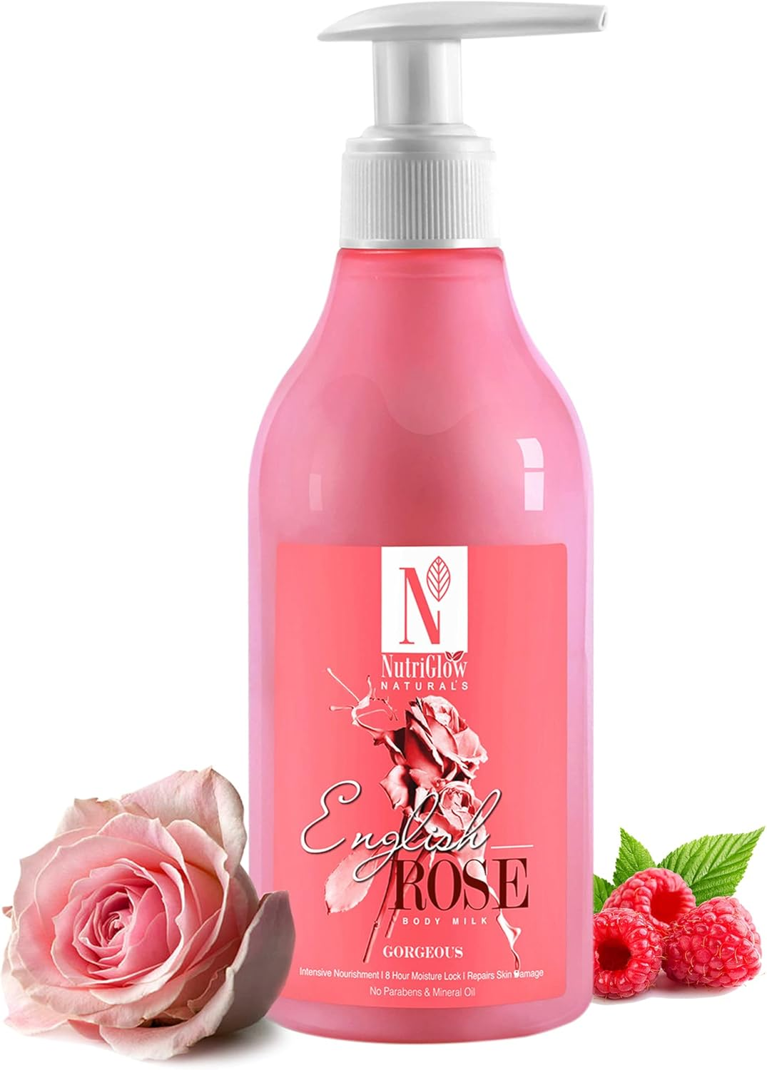 Nutriglow Natural'S English Rose Body Milk | Intensive Nourishment | 8 Hour Moisture Lock | Repairs Skin Damage | No Parabens & Mineral Water | 300 ML image number 6