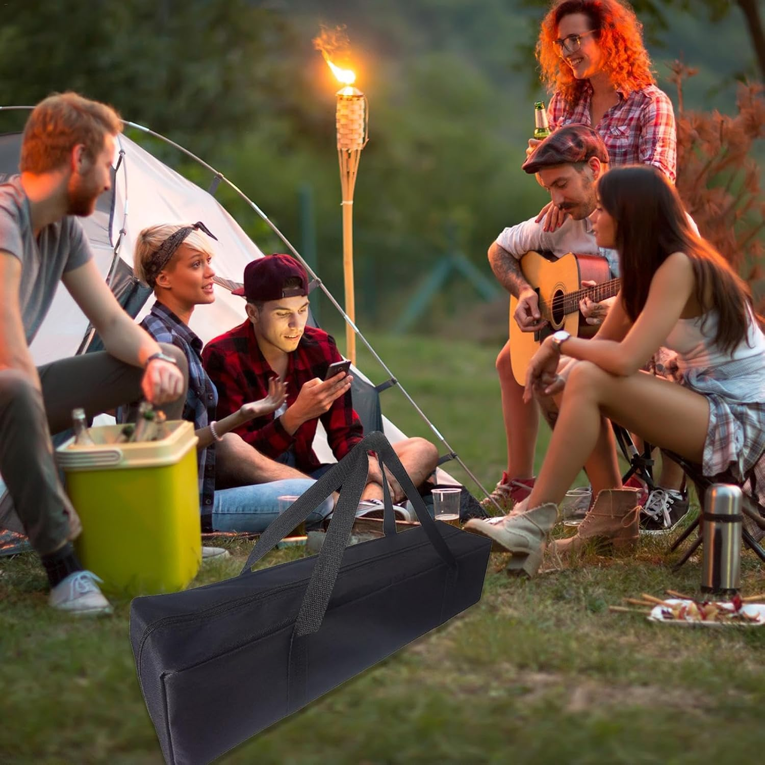 Acunny Folding Chair Carry Bag, Large Heavy Duty Travel Bag - 600D Oxford Fabric Awning Pole Storage Bag | Folding Beach Chair Carry Bag, Large Travel Bag image number 2