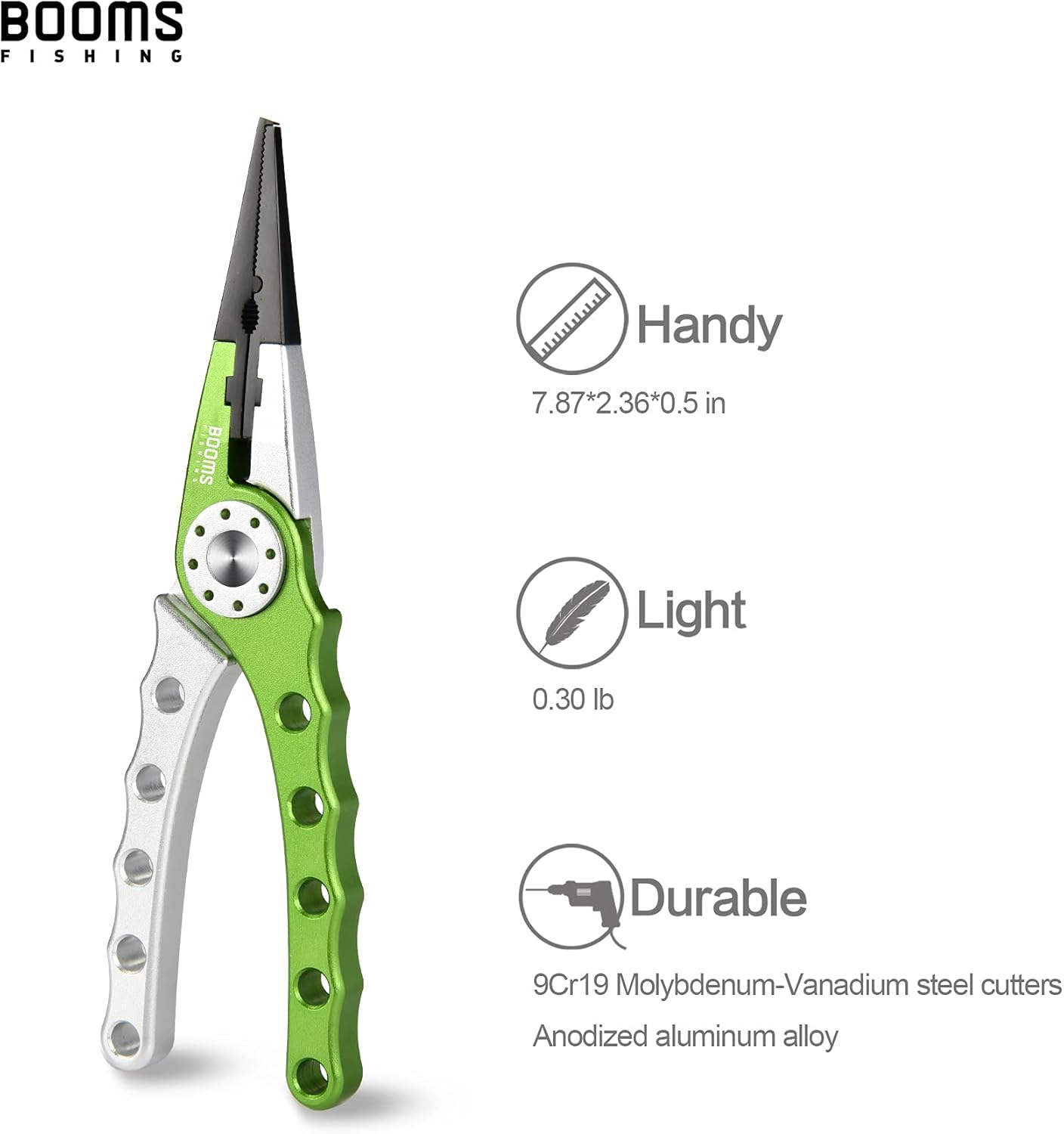 Booms Fishing X1 Aluminum Fishing Pliers Saltwater, Surf Fishing Tackle Kit, Fishing Multitool Hook Remover Braided Fishing Line Cutting and Split Ring with Coiled Lanyard and Sheath - Blue With Lock image number 5