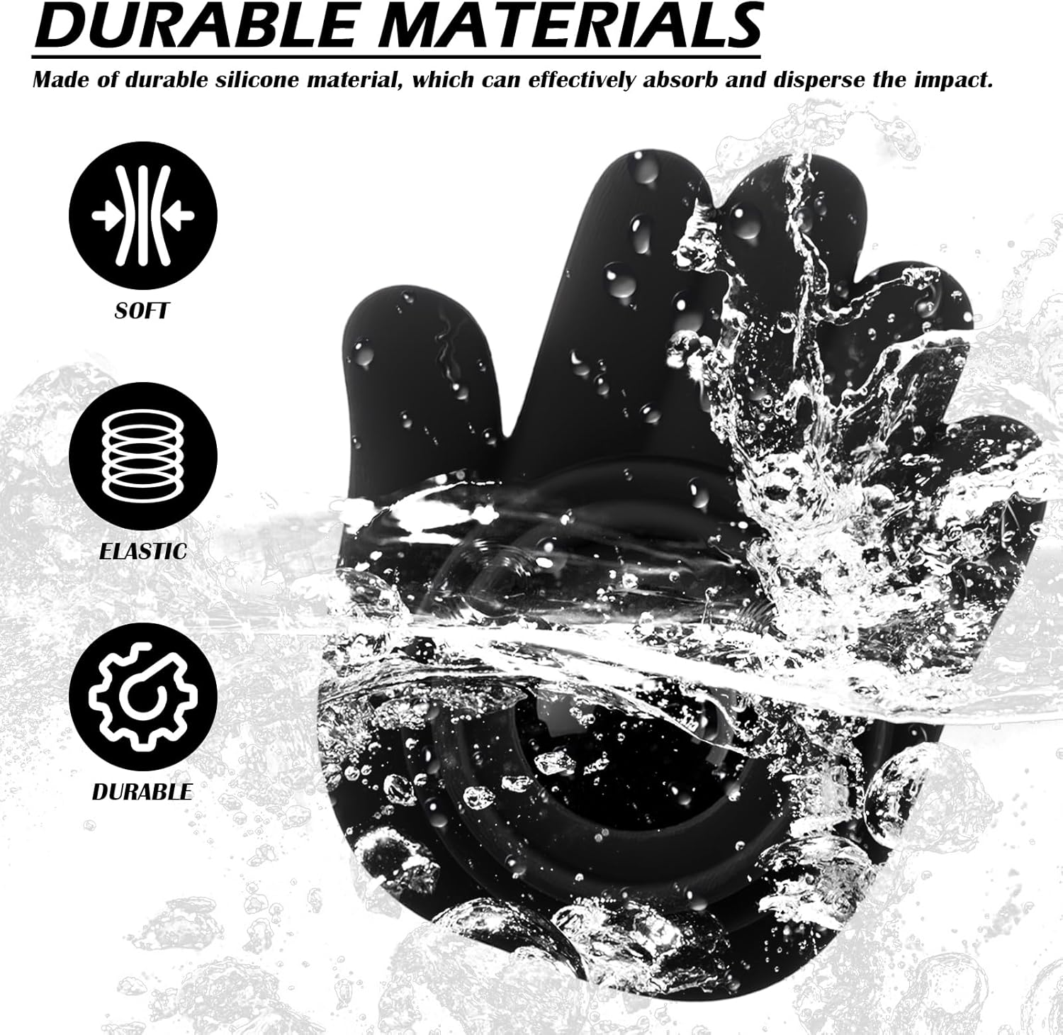 10PCS Car Door Shock Absorber Thickened,Self-Adhesive Door Cushion Shock Absorbers with Soundproof Distinctive Palm Design,Anti-Collision Car Doors Slam Stopper Cars Accessories image number 3