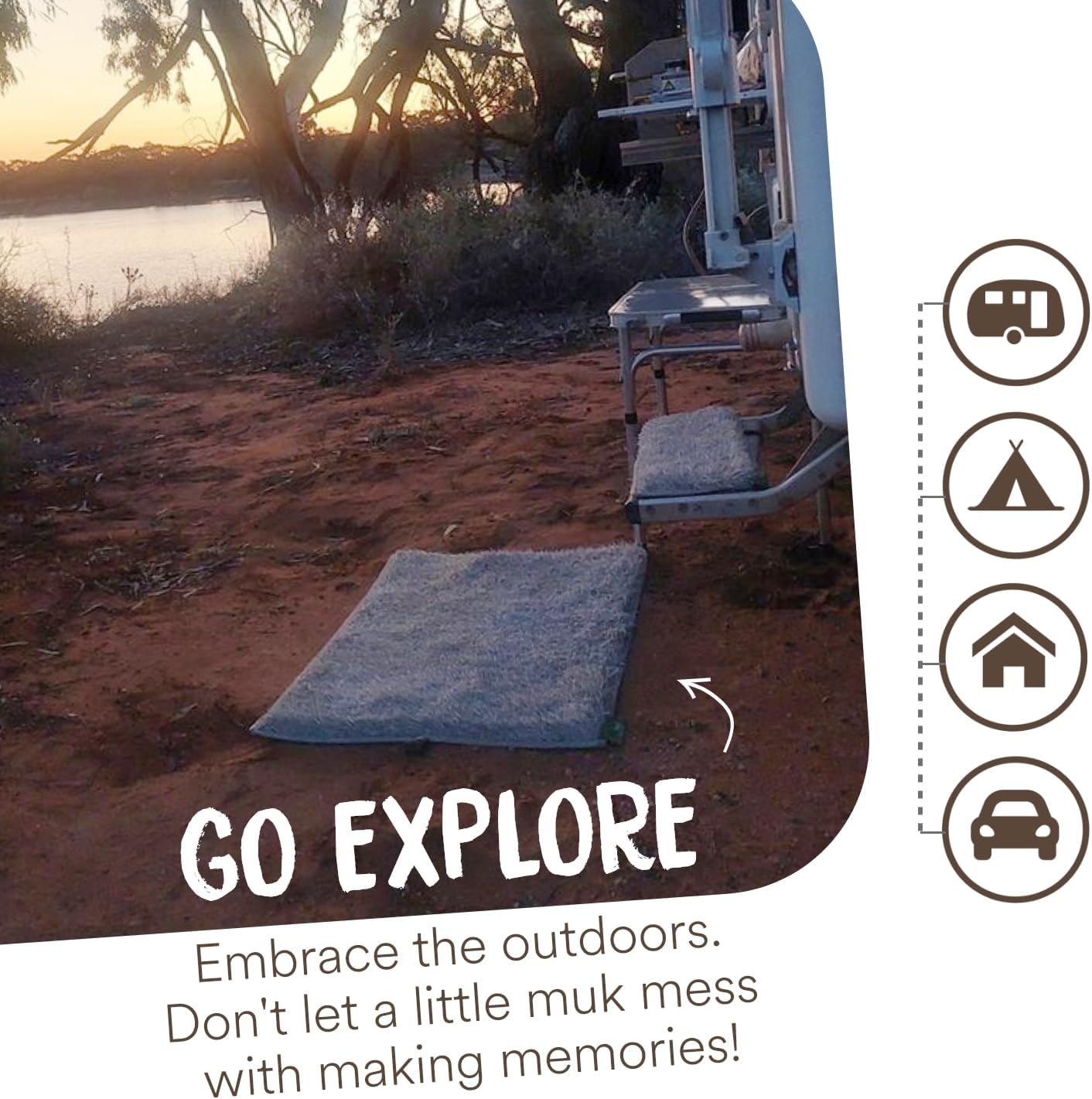 Muk Mat Original Artificial Grass Mat, Premium Door Mat, Indoor & Outdoor, Effective Dirt Trap, Water Resistant, Easy to Clean, Travel Essential, High Traffic Use, Heavy Duty, 50 X 65 Cm, Dark Grey