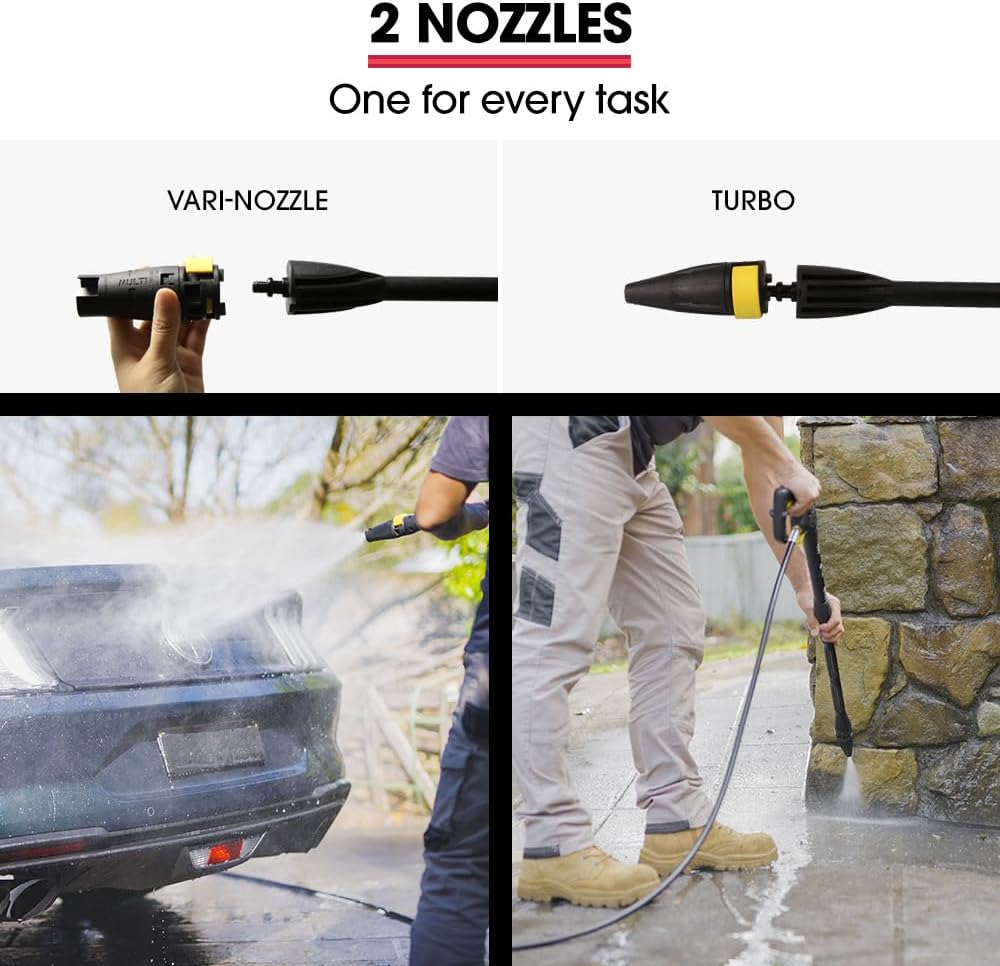 Jet-Usa RW545 Electric High Pressure Washer, 3000PSI Water Cooled Motor, 2 Nozzles, Brush Head, Deck Cleaner, Detergent Bottle