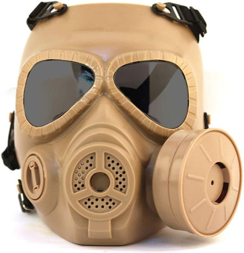 Outdoor Paintball Shooting Face Protection Gear Tactical Full Face anti Fog Paintball PC Mask with Air Filtration Fan image number 3