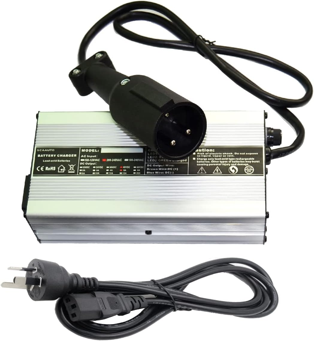 Gscchyc Golf Cart Charger 48 Volt Trojan Battery Chargers 48 Volt Charger Accessories with 3 Pin 5Mm round Plug Handle for Club Car DS Precedent Golf Carts 1995 Up image number 5