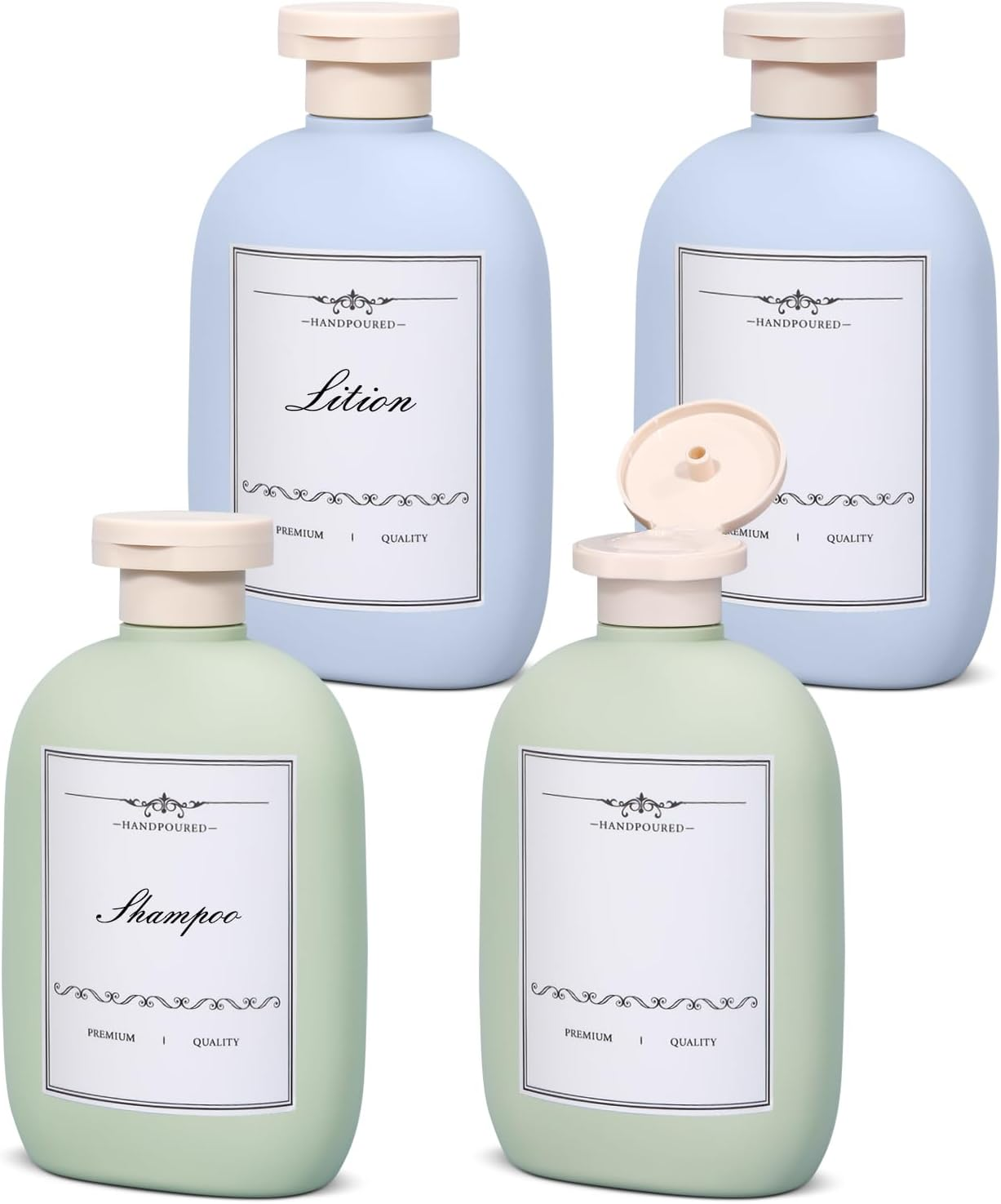 UMETASS 3.4 Oz Small Plastic Travel Shampoo Bottles, Empty Plastic Squeeze Bottles with Flip Cap for Toiletries, Leakage-Proof Travel Shampoo and Conditioner Bottles