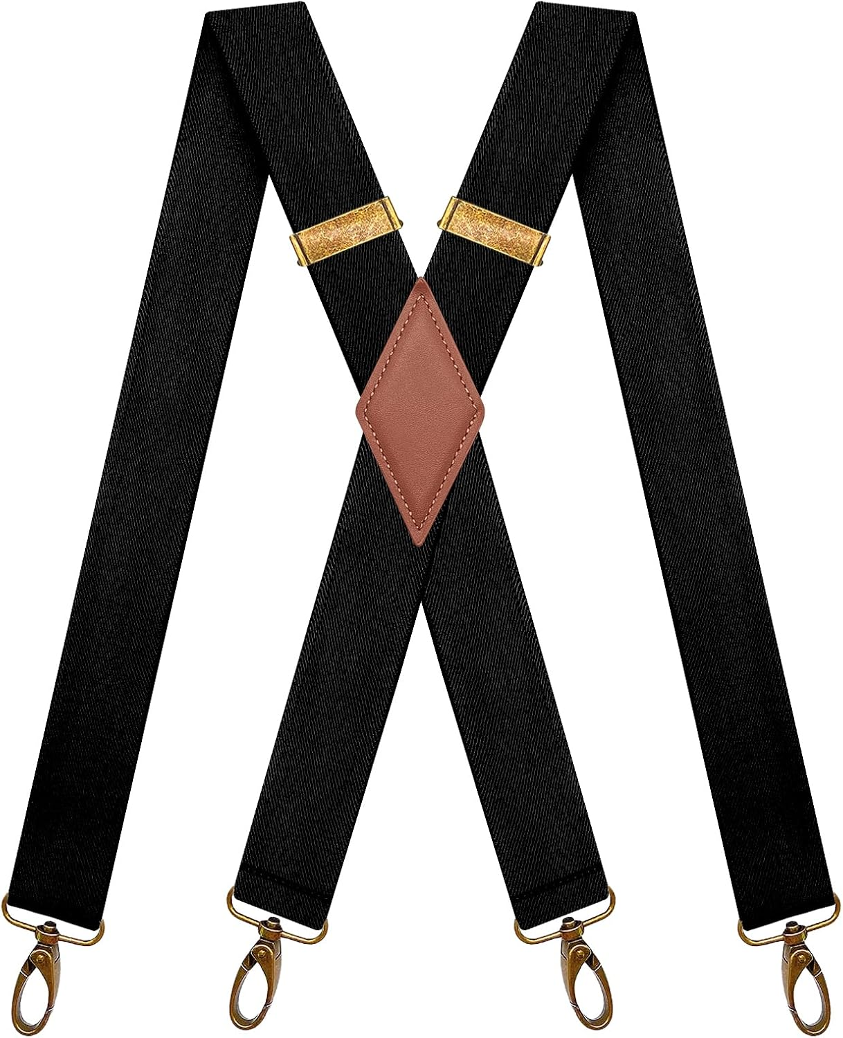 MENDENG Trucker Side Clip Suspenders X-Back 1 1/2" Wide Adjustable Braces Gift image number 2