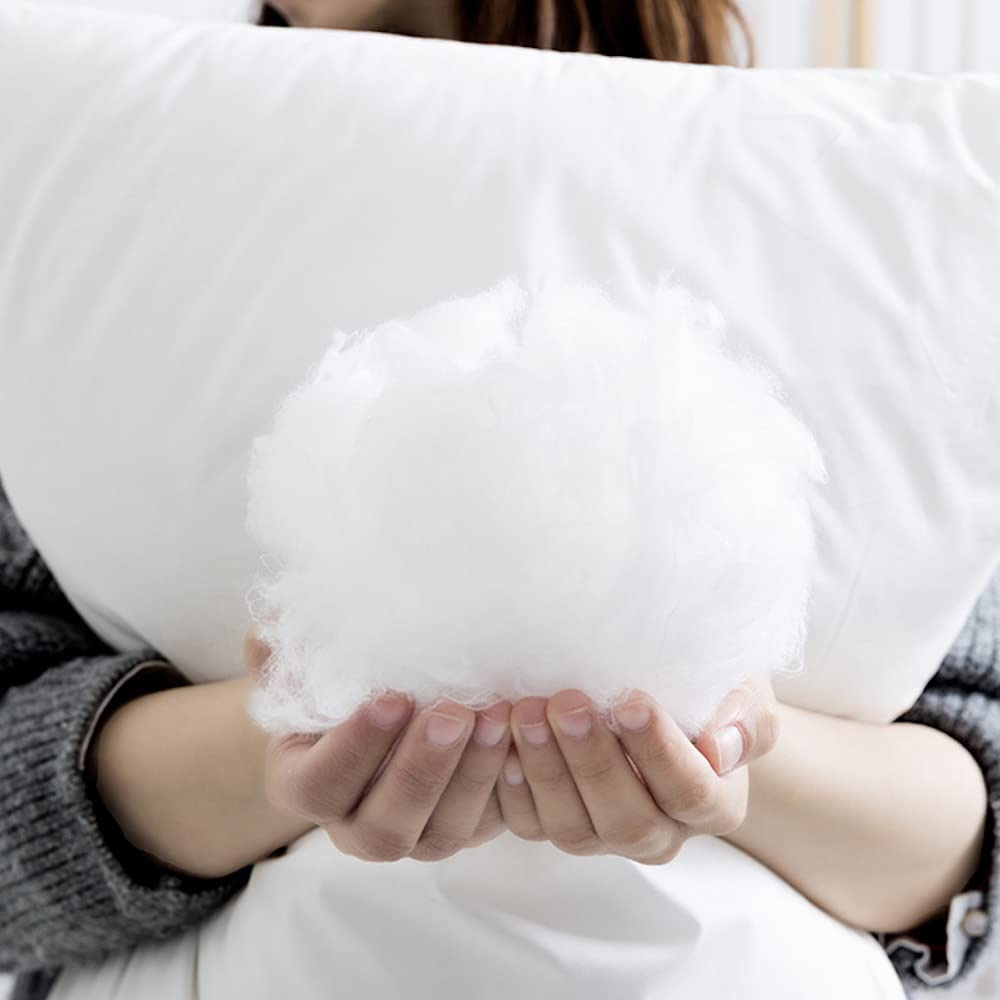 Bedding Cushion Inner Pads (Pack of 2), RKINC Cushion Stuffer Inserts, anti Allergy Cotton Blend Fabric, Hollowfibre Square Pillows (White) (55 X 55 Cm) image number 5