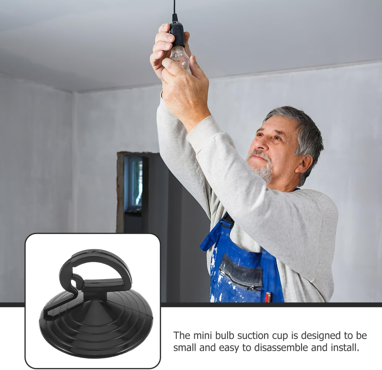 Luxshiny Light Bulb Suction Cup Removal Tool 10Pcs Lamp Changer Head Suction Cup Light Bulb Remover for Halogen Bulb Mini Track Lights Remove Black image number 1