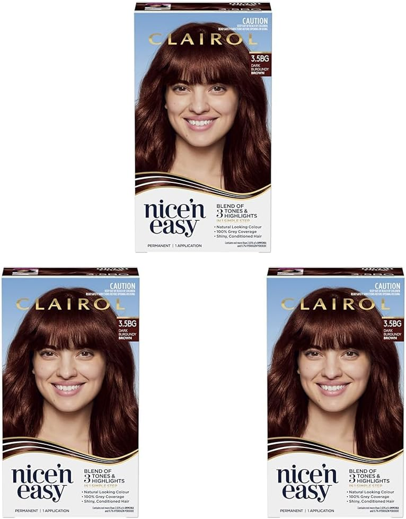 Clairol Nice 'N Easy Permanent Colour 3.5BG Natural Dark Burgundy (Pack of 3) image number 6