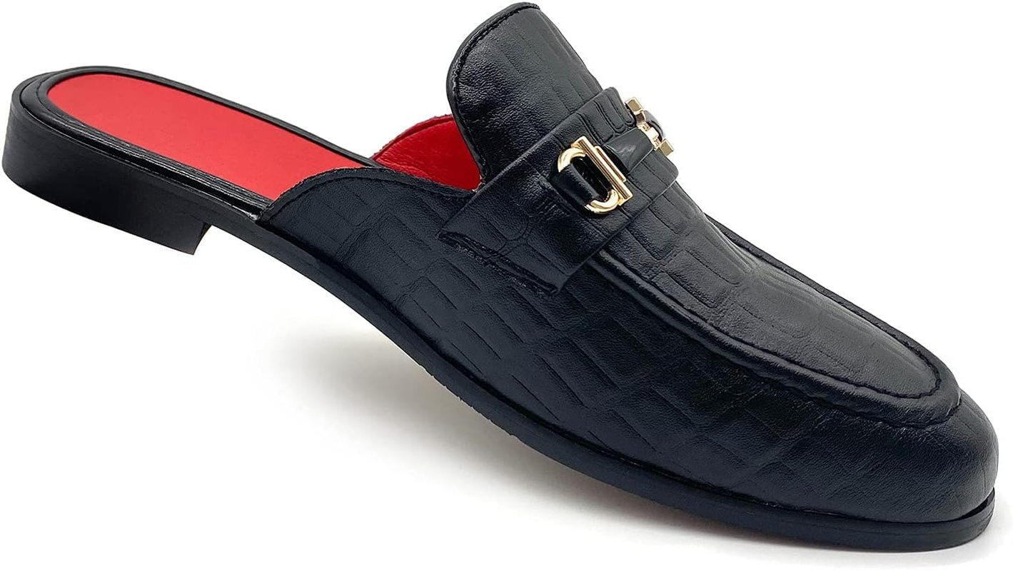 Youxiaoyou Men'S Dress Mule Slippers Suede Slip-On Loafers Velvet Backless Sandals Size 7-13 image number 6