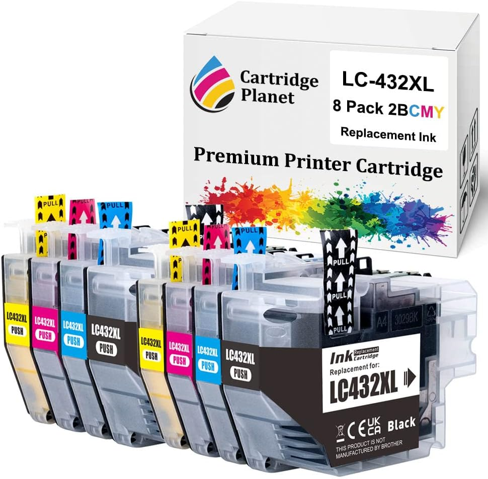 Cartridge Planet 8 Pack (2BK,2C,2M,2Y) Compatible Ink for Brother LC-432XL LC432XL LC432 XL for Brother MFCJ5340DW MFCJ5740DW MFCJ6540DW MFCJ6740DW MFCJ6940DW