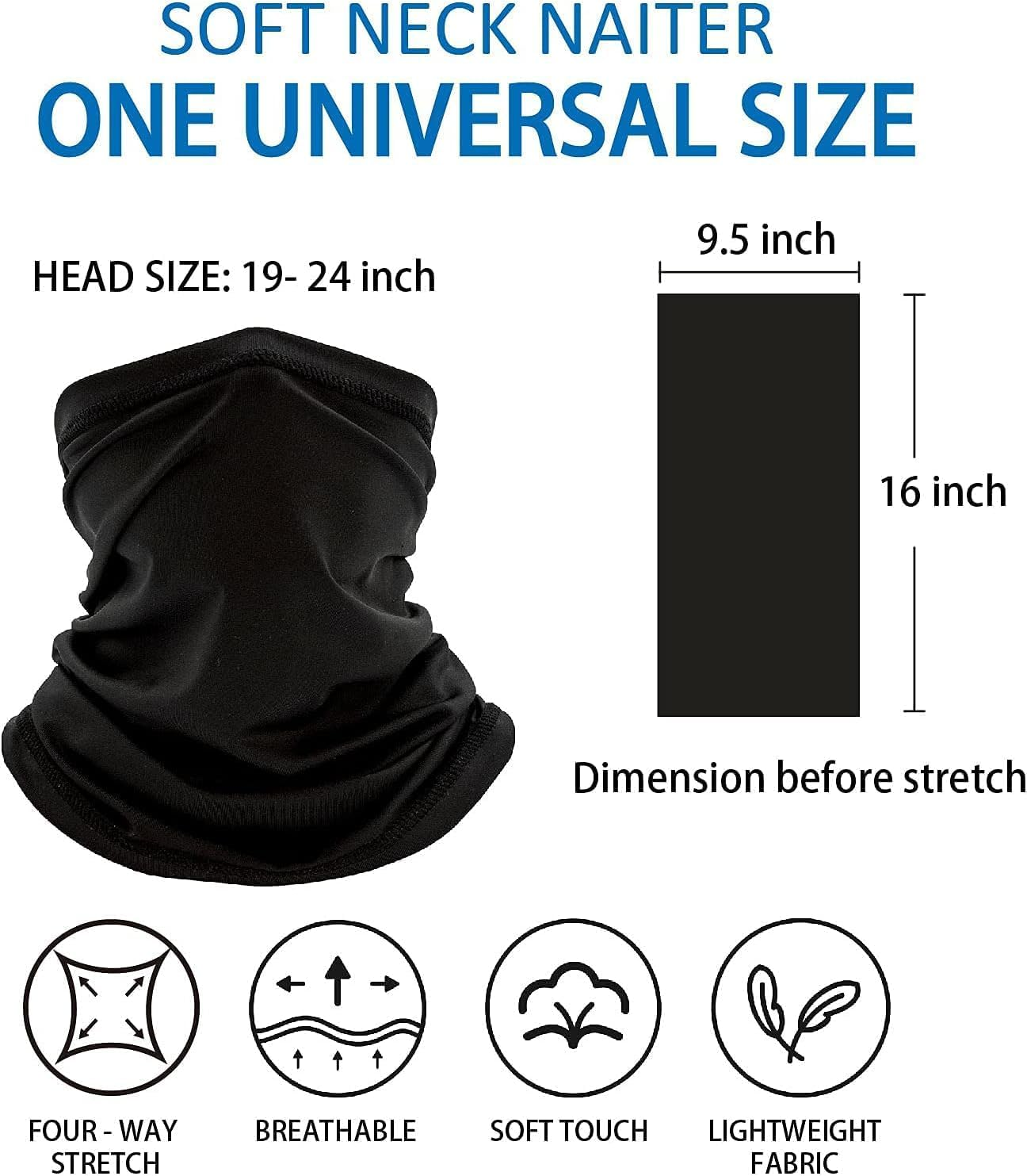 Multi-Functional Outdoor Headscarf - Elastic Mask, Neck Warmth, Scarf, Outdoor Sports Headscarf (Two Black Sets) image number 6