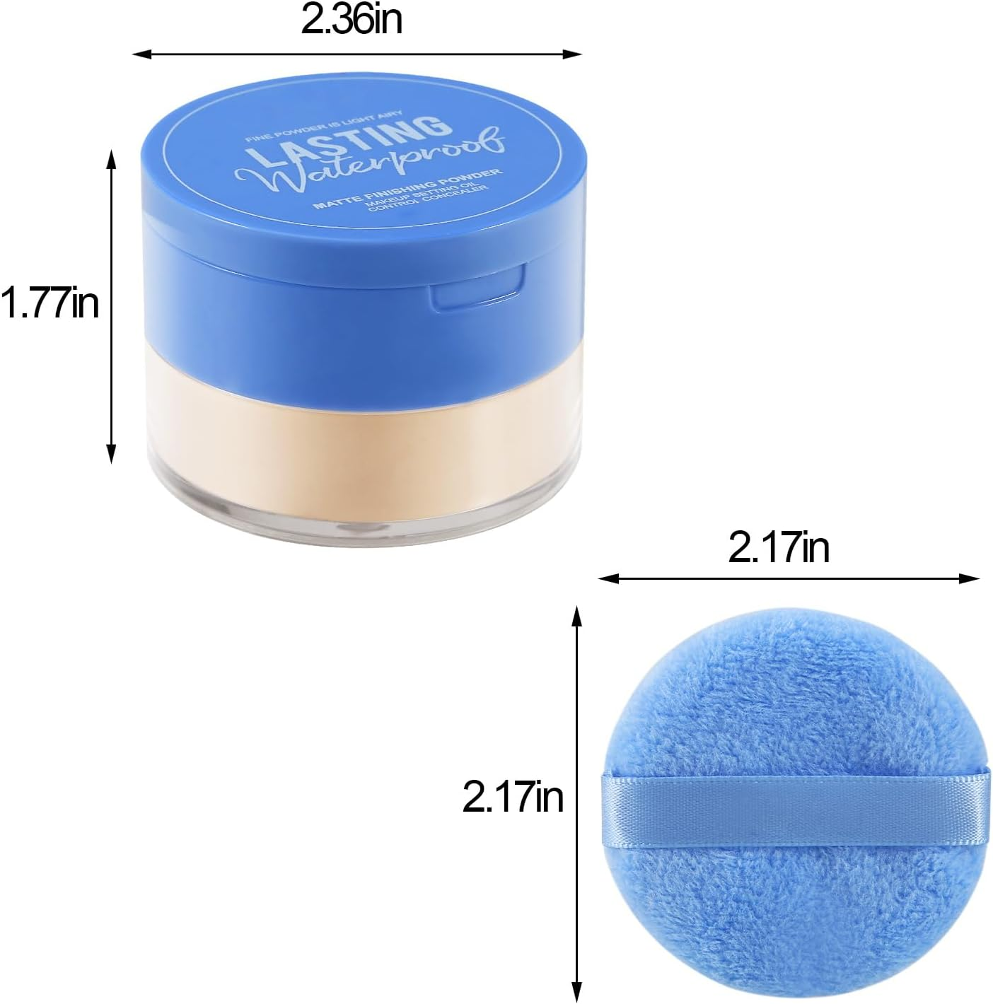 Apooliy Matte Setting Powder,Waterproof & Long-Lasting Loose Powder for Flawless Finish,Minimizes Pores,Oil-Control,Sweat-Proof Makeup Powder,Includes Puff & Mirror image number 6