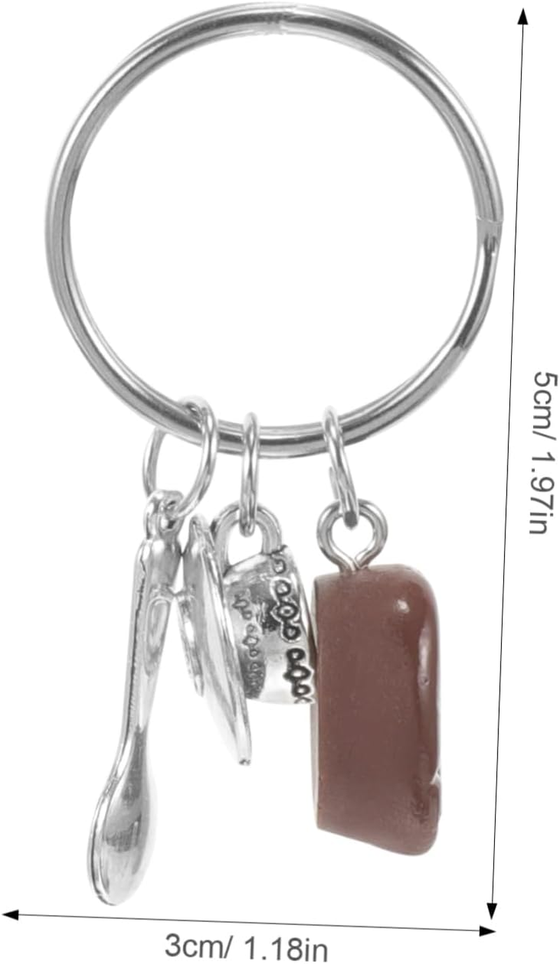 COLLBATH Cute Coffee Keychain Key Ring for Lovers Car Keychains Bag Hanging Ornament Lightweight image number 1