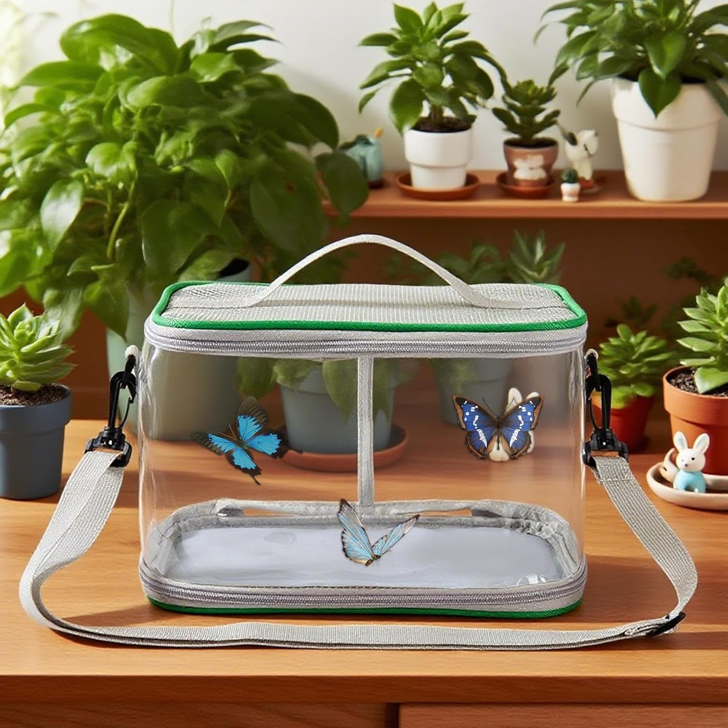 Butterfly Enclosure - Monarch House Butterfly Catcher Enclosure | Foldable Small Animal Terrarium Pet Supplies for Observation Larvae Bee Home Classroom Education Exploration image number 6