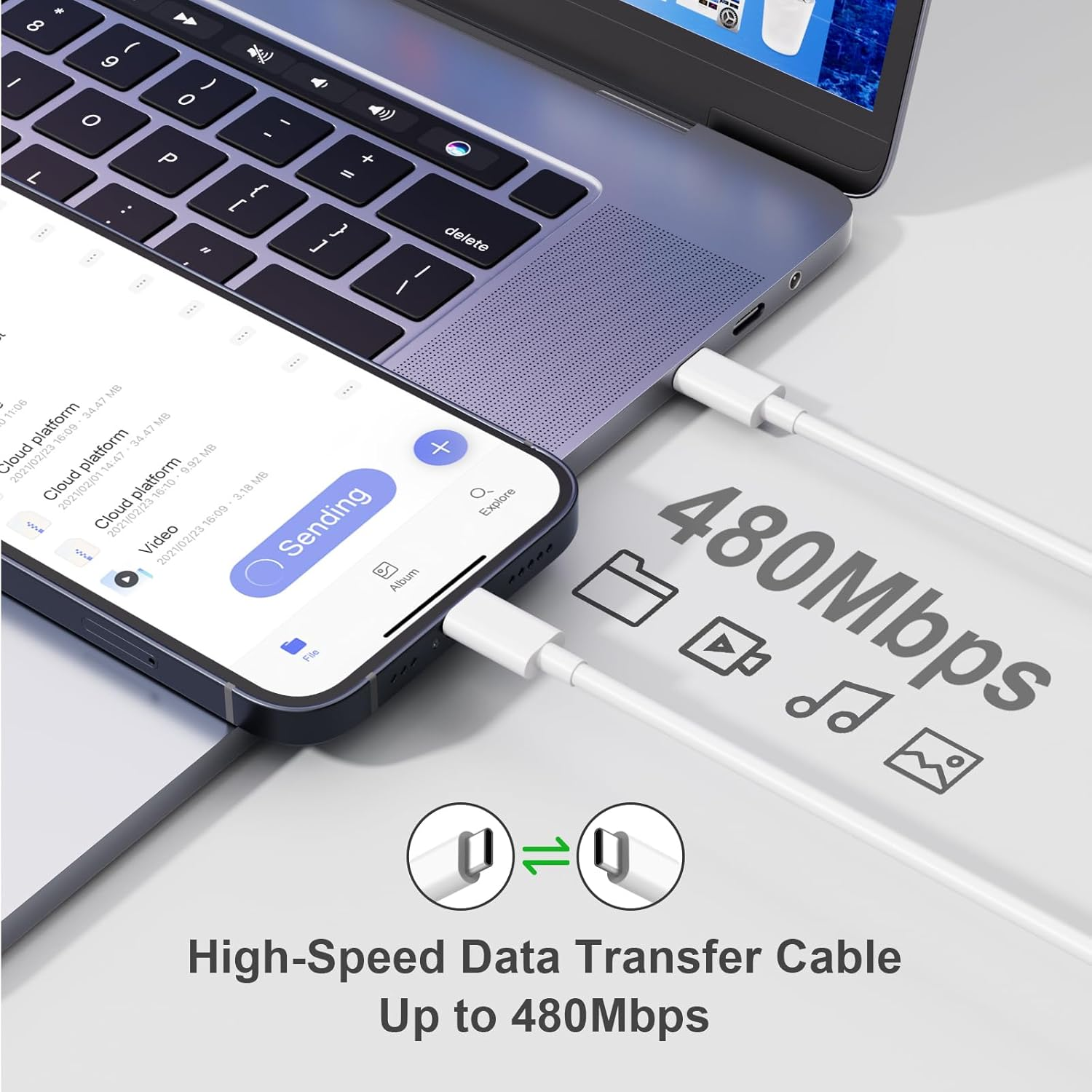 96W 100W USB C Charger for Mac Book Pro Charger, Fast Charger Power Adapter for USB C Port Macbook Pro Macbook Pro/Macbook Air 16 15 14 13 Inch and Lenovo HP ASUS Dell,2M USB C to C Charging Cable image number 5