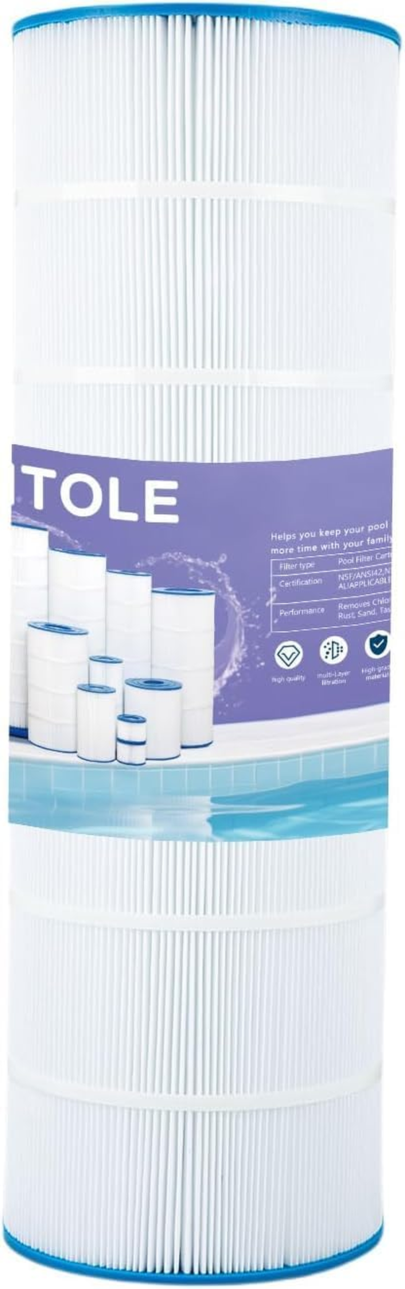 PAP150 Pool Filter Cartridge Replaces Cc150,Ccrp150,Ultral-C4,Pp-C4,Pp-C4-M,C-9415,R173216,59054300,Filbur FC-0687,160317,160355,160352，L X OD: 31 1/8" X10 1/16",150 Sq. Ft.(1 Pack)