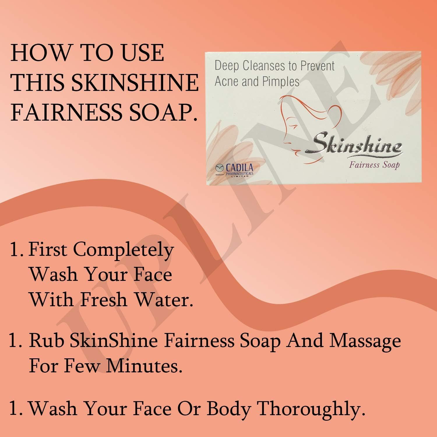 Skinshine anti Acne, White Heads, Black Heads and Oily Skin Fairness Soap. (Pack of 6)