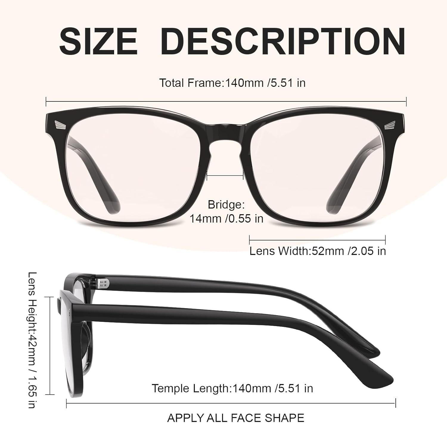 Hunsquer Blue Light Glasses for Woman/Men Computer Blue Light Glasses image number 3