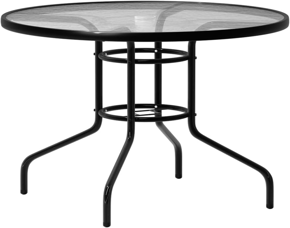ALFORDSON Outdoor Patio Bistro Table Uv-Resistant R90X70Cm, round Coffee Table with Metal Frame for Lounge Conversation Set Furniture, Dining Desk for Outdoor Chairs, Black