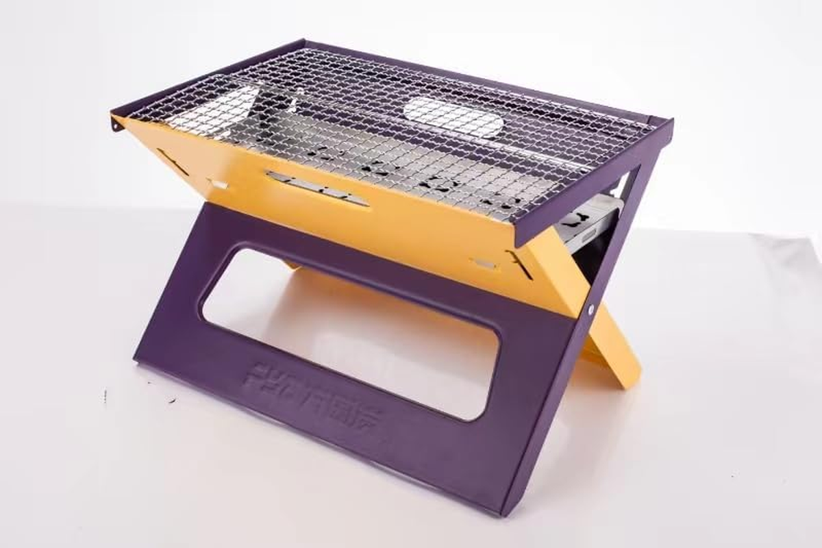 Portable Charcoal Grill with Folding Legs, 41 X 26 Cm Outdoor BBQ Grills, Camping Barbecue image number 6