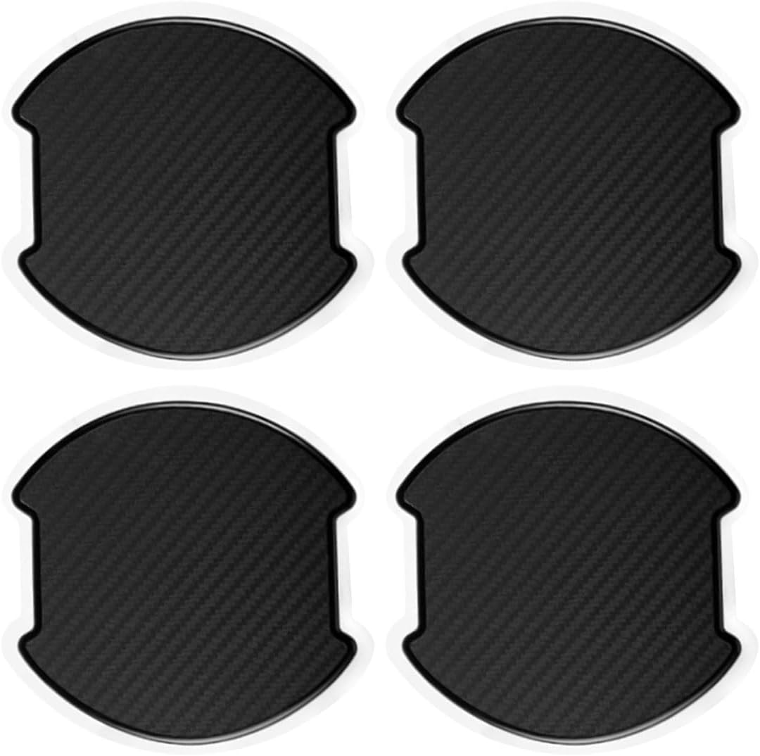 4PCS Car Door Handle Cup Scratch Protectors, TPU Carbon Fiber 3D Sticker, Paint Cover Guard Pad, Universal Protective Film for Most Cars (Large) image number 3