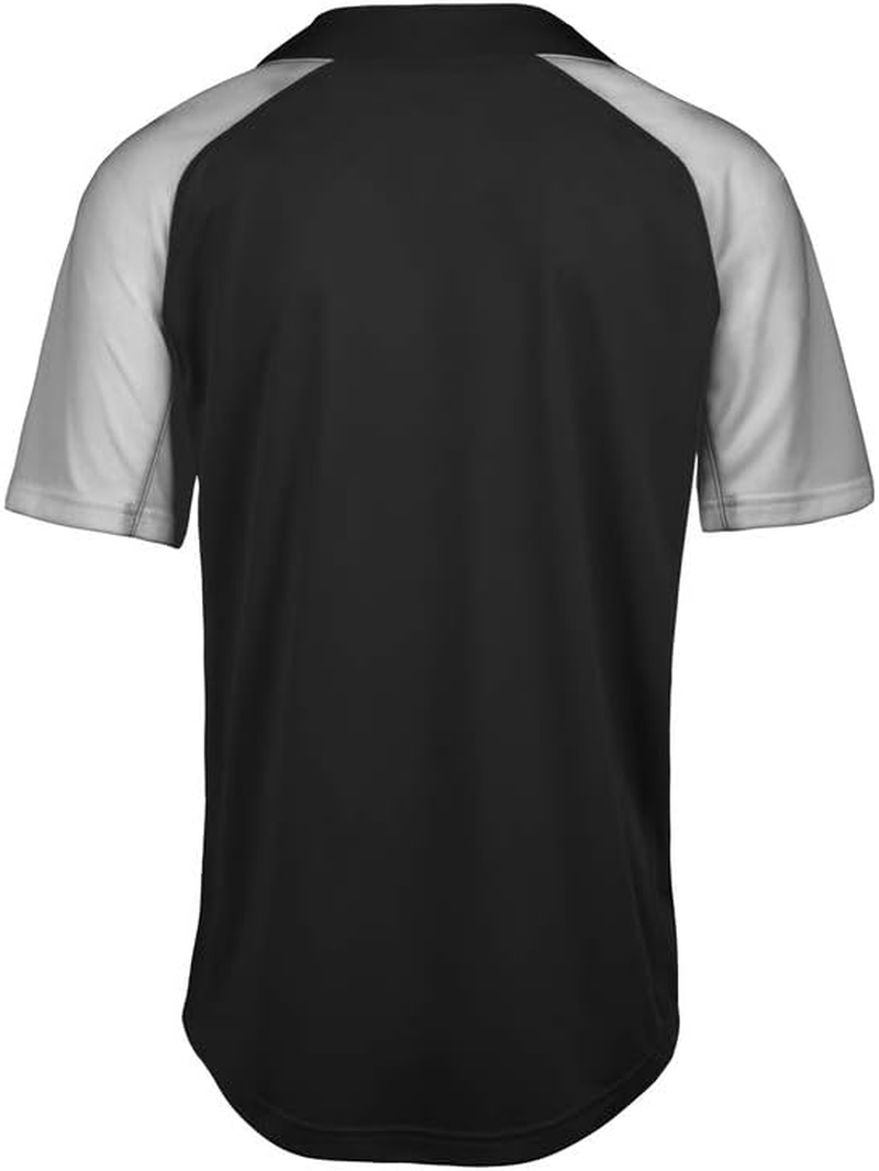 Mizuno Youth Aerolite 2-Button Baseball Jersey, Black-Grey, Medium