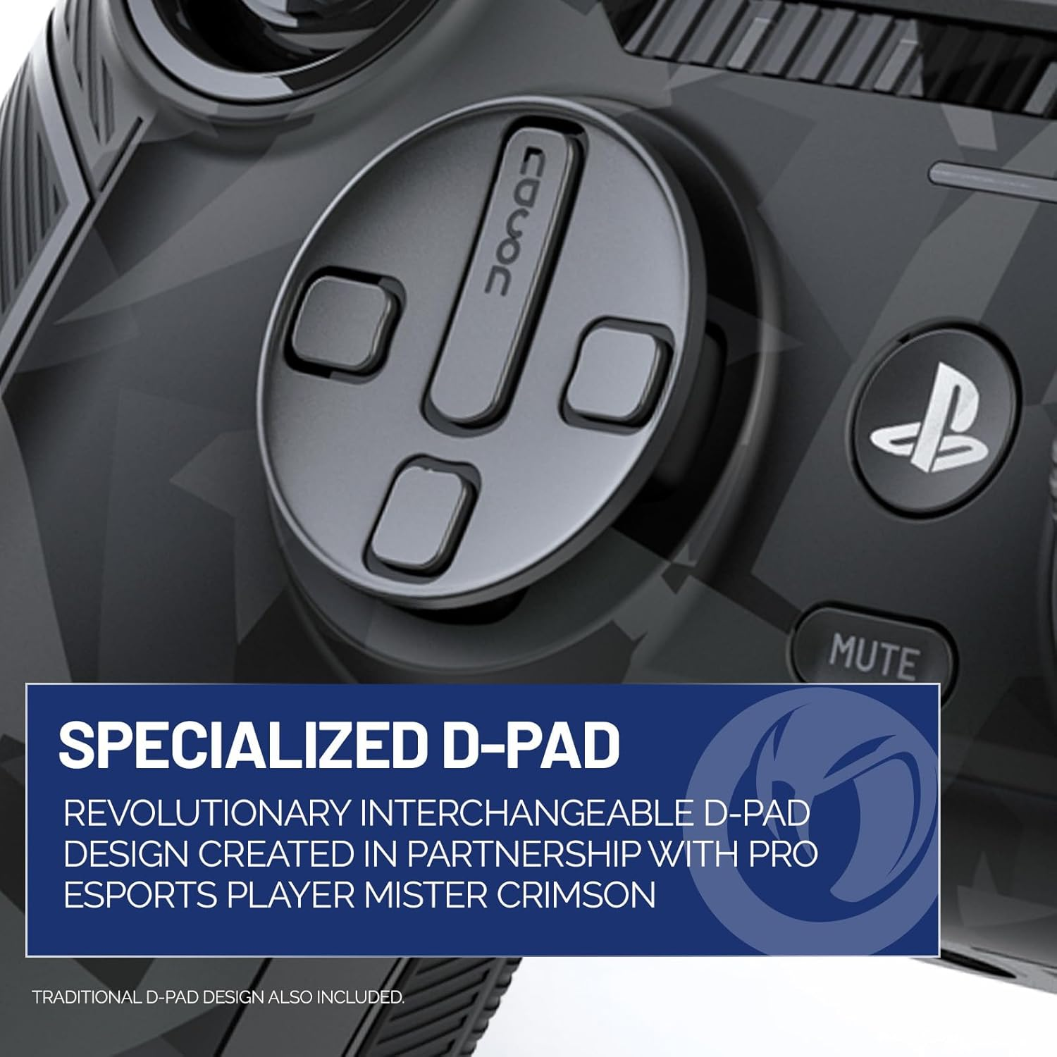 Nacon Revolution 5 Pro Officially Licensed Playstation Wireless Gaming Controller for PS5 / PS4 / PC - Hall Effect, Trigger Stops, Mappable Buttons, Bluetooth Audio - Urban Camo image number 4