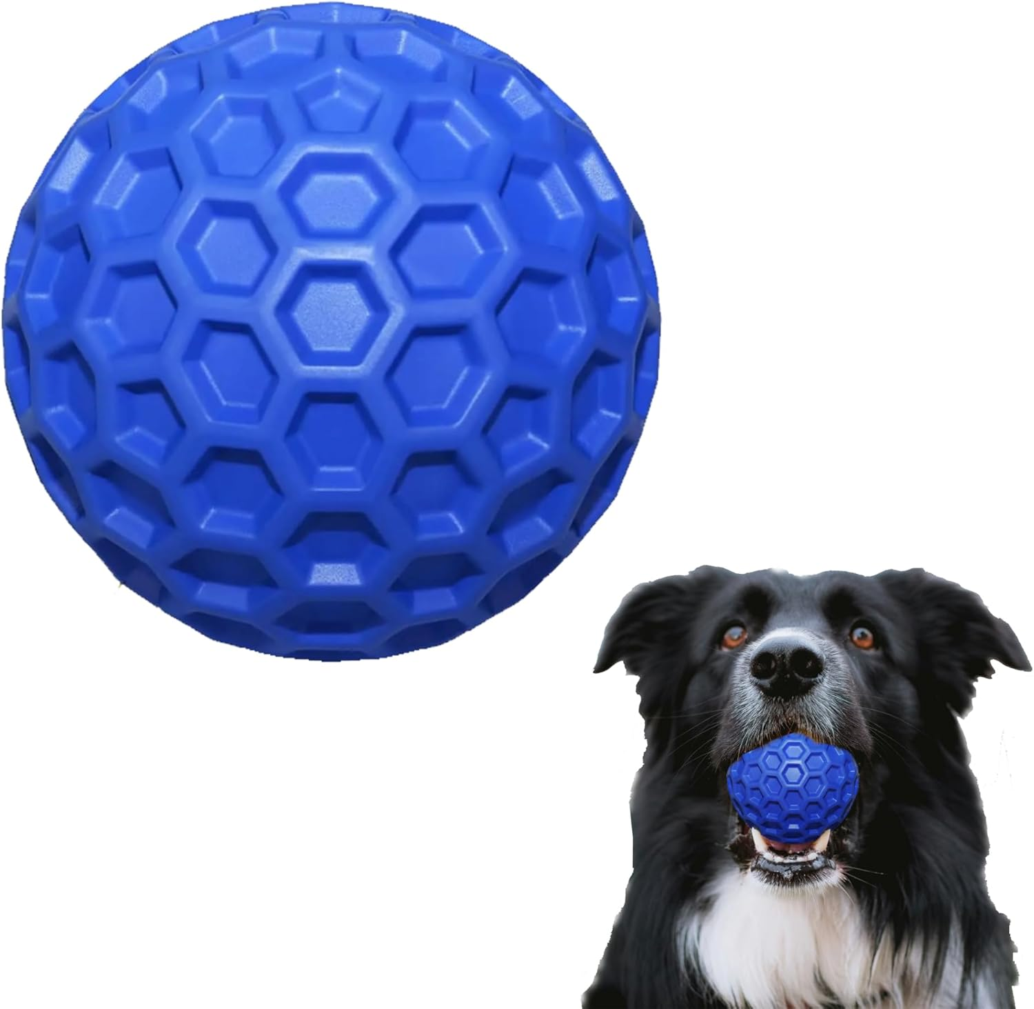 DDCAN Blue Rubber Dog Ball 80Mm Strong and Durable High Rebound with Sound Easy to Clean Indoor Outdoor Use image number 3