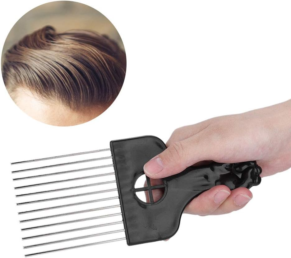 Men Retro Oil Hair Hairdressing Comb, Portable Wide Large Alloy Tooth Hairstyle Comb, Wide Tooth Hair Pick Comb for Home Salon image number 6