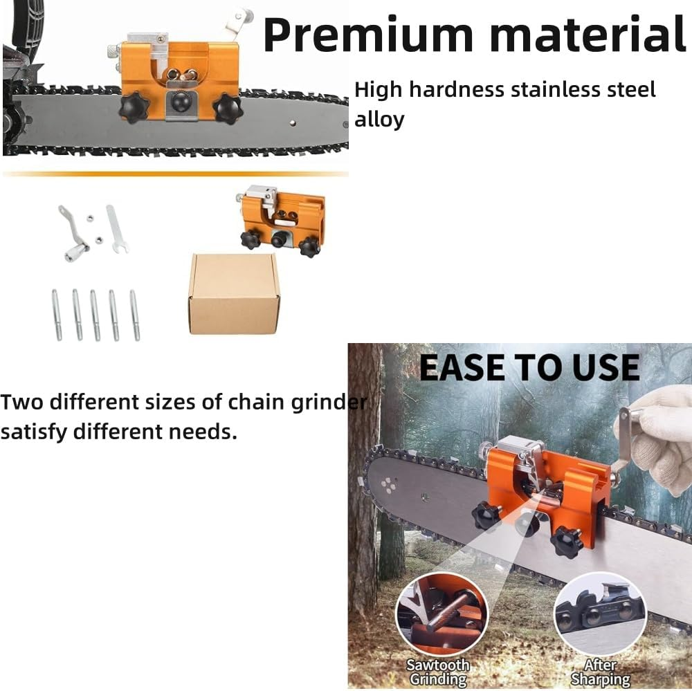 Chainsaw Sharpener,Chainsaw Chain Sharpening Jig with 5 Grinding Rod,Chainsaw Vise and Hand-Cranked Chainsaw Sharpening Jig Kit,Portable Chainsaw Sharpening Jig for All Chain Saws and Electric Saws image number 6