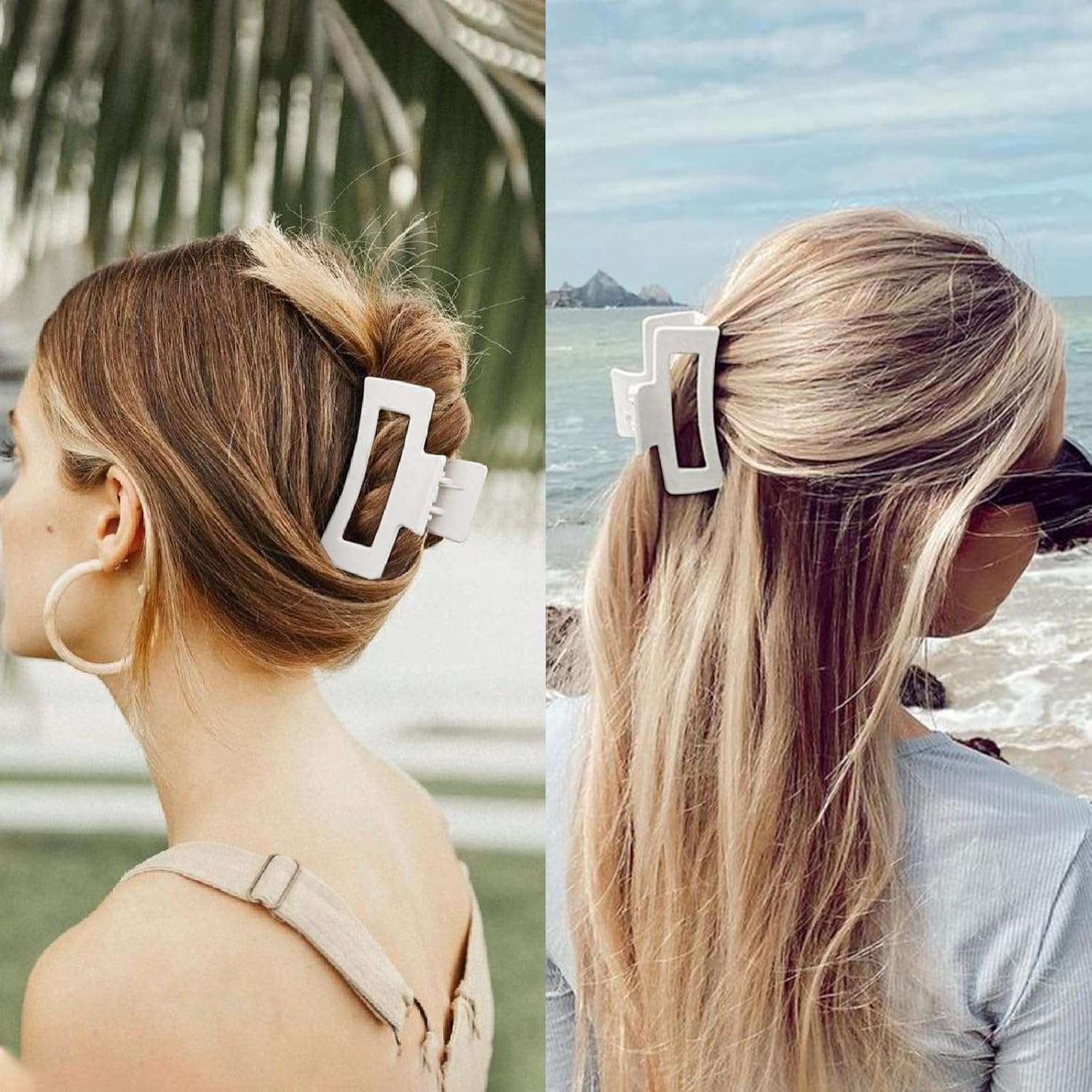 LILIEBE 3.4" Small Hair Claw Clips for Thin Hair (Set of 6) (White) image number 2