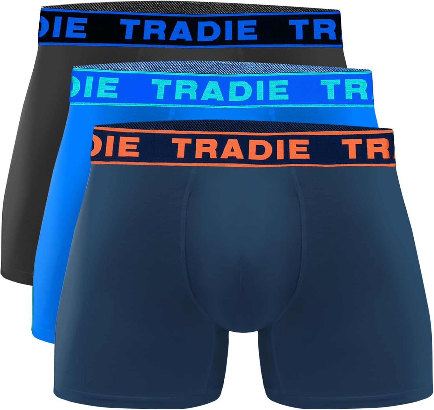 TRADIE Men'S Bamboo Fitted Trunk 3-Pack Mens Underwear, Soft, Comfortable, Breathable Mens Underwear, Boxer-Brief